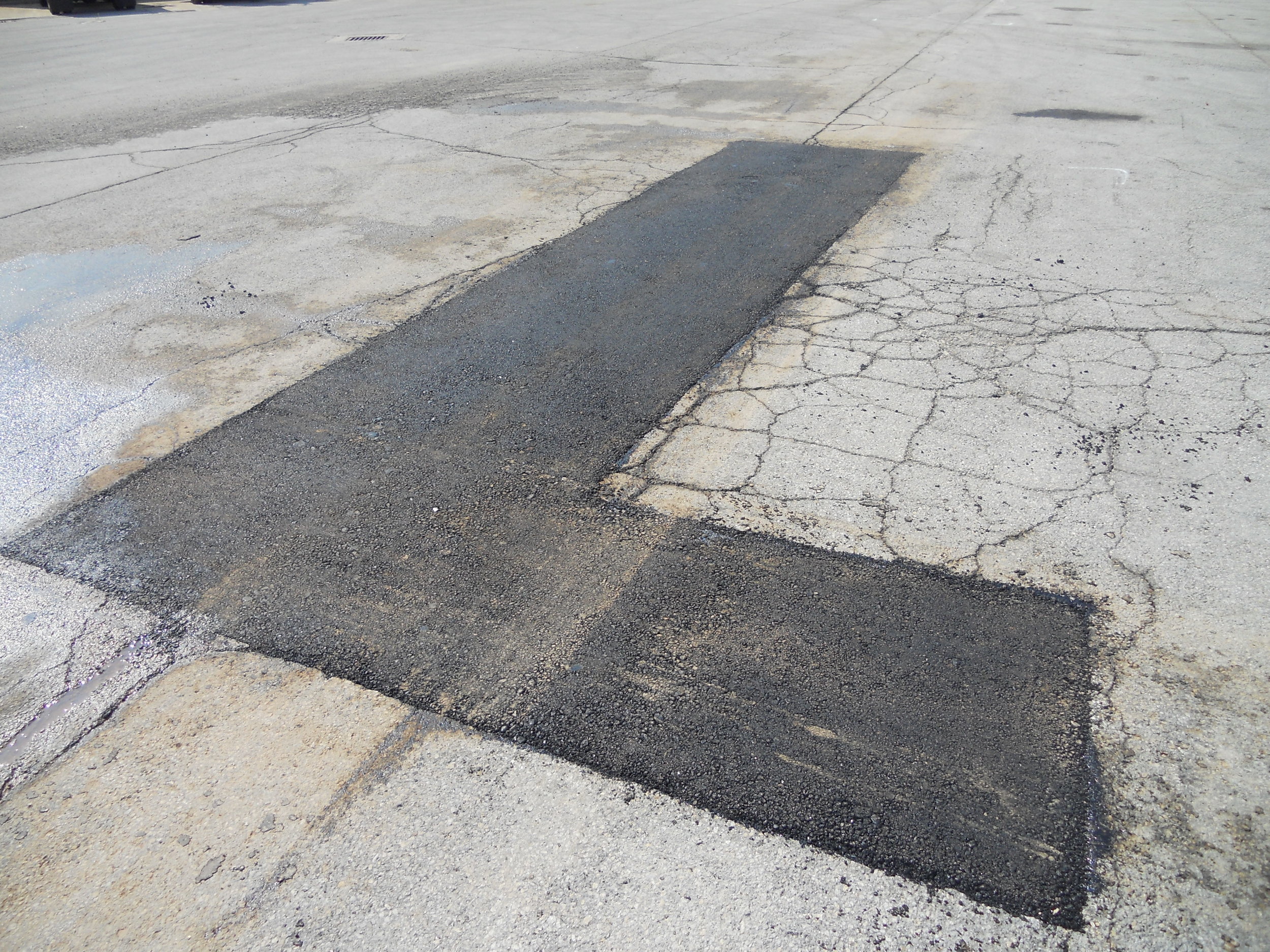 Compacted Asphalt Repair Made Completely with Recycled Asphalt