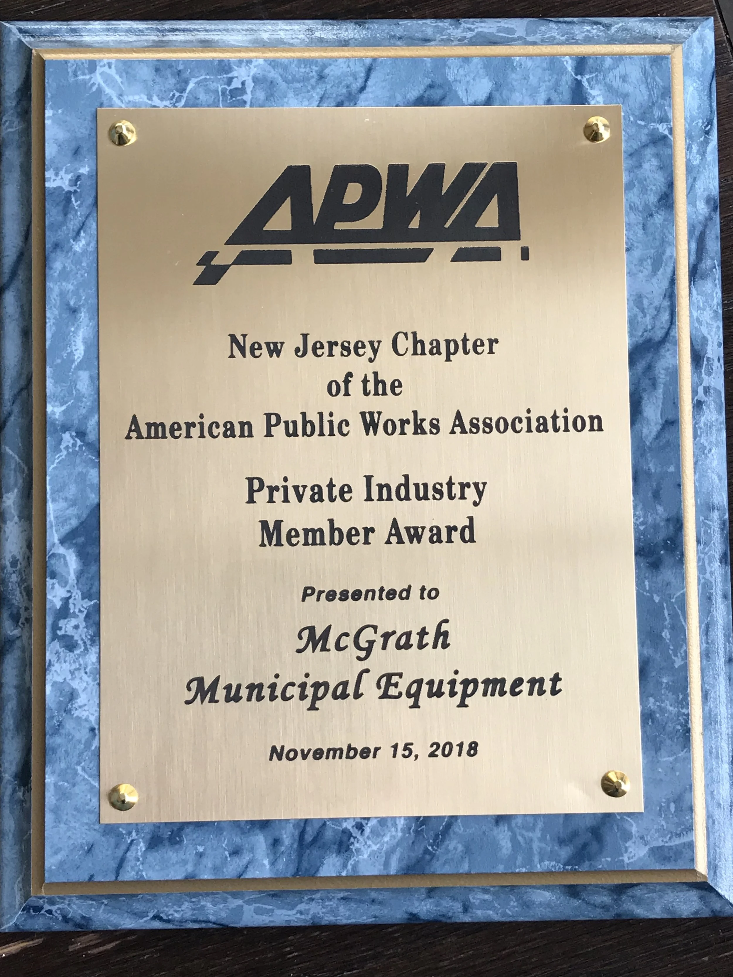 McGrath Wins NJ APWA Private Industry Member Award