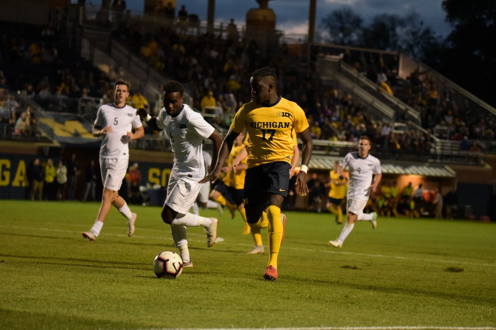 Sosa Emovon’s first point of his Michigan career came in the 43rd minute with an assist.