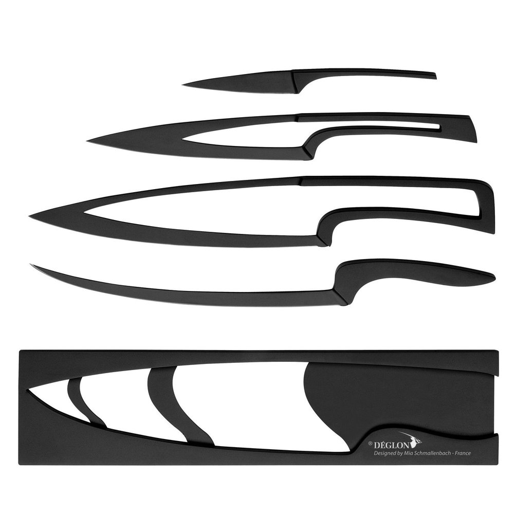 All Black Deglon Nested Knife Set - Black All Black
