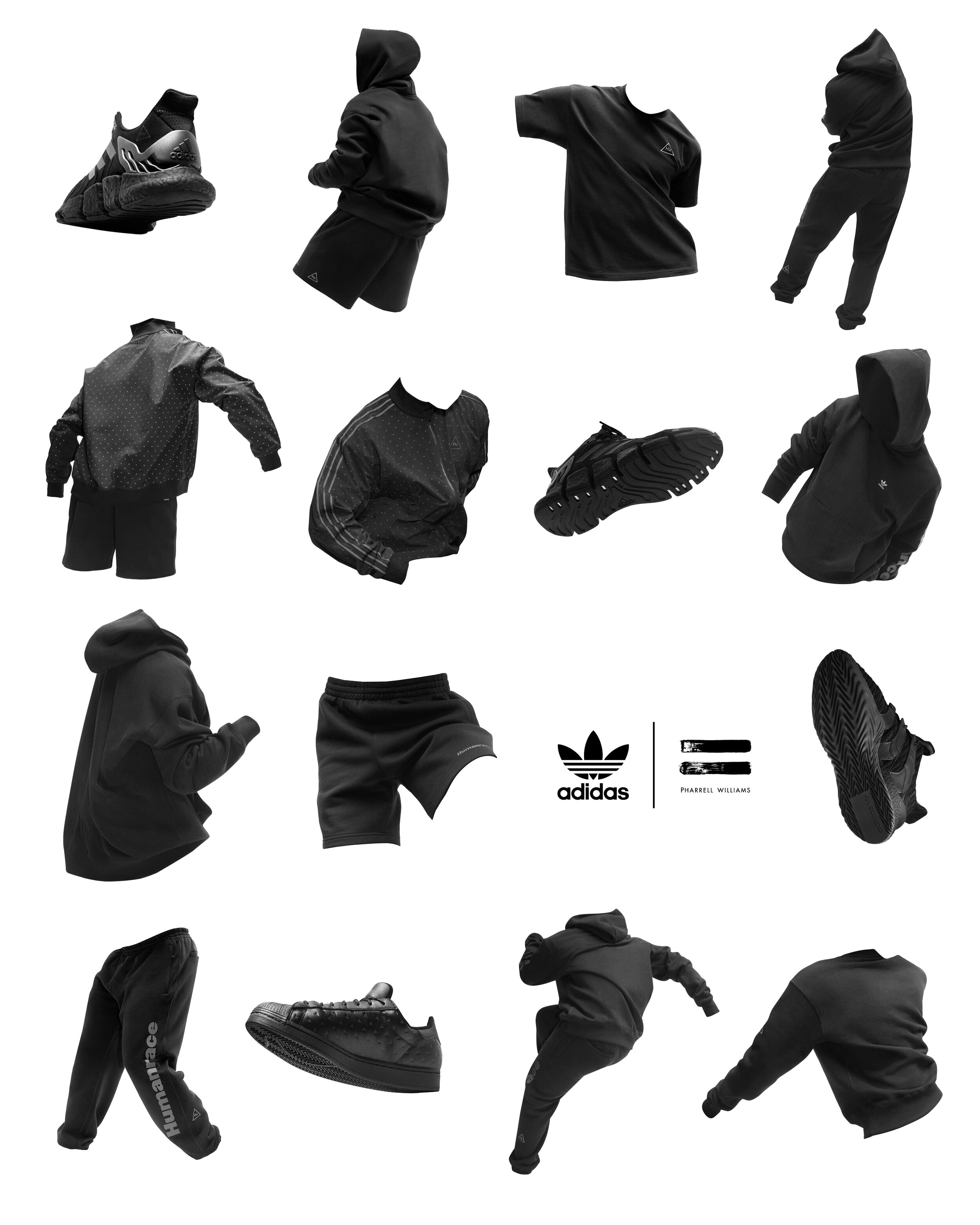 adidas pharrell all black