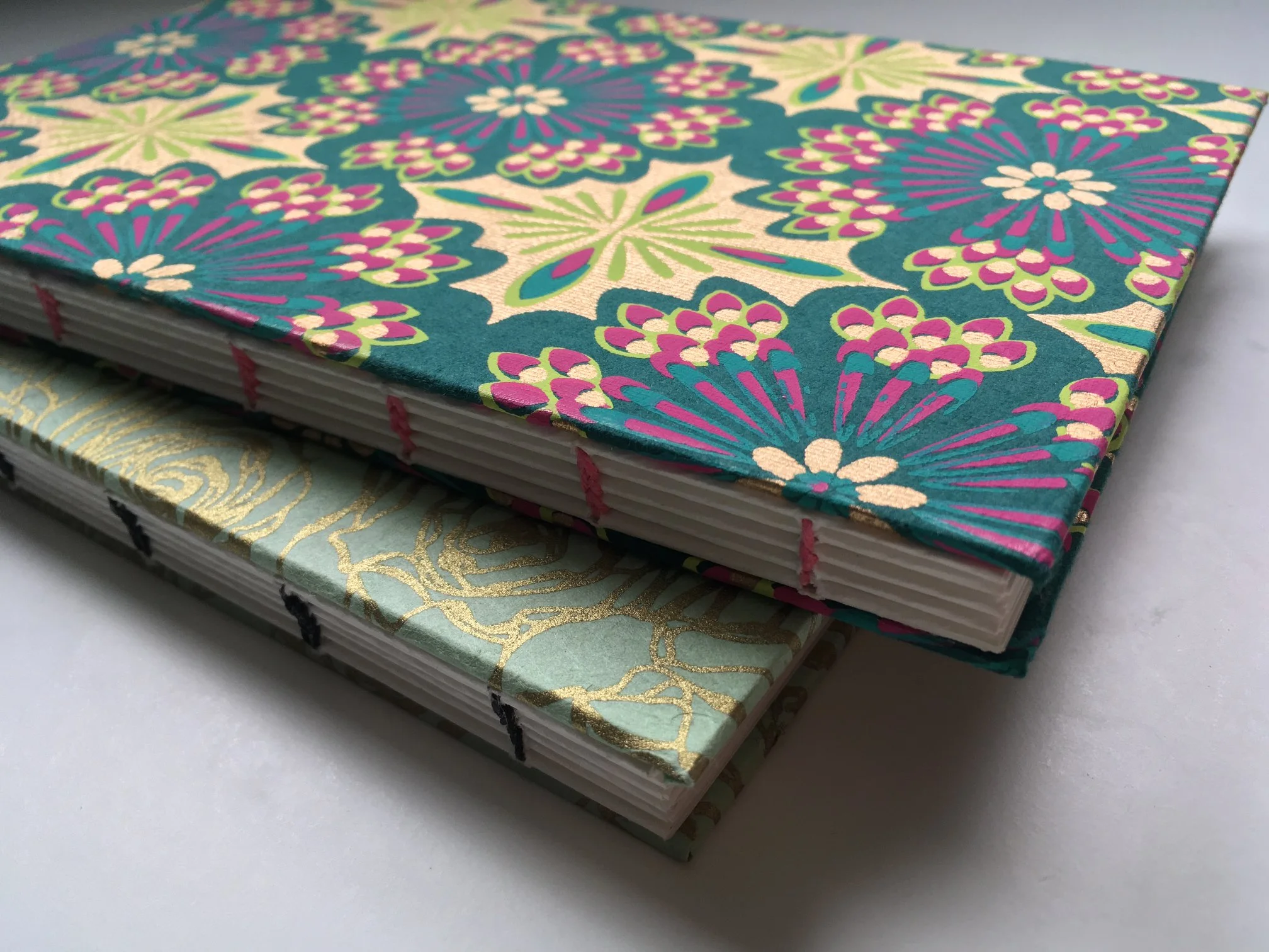 Hand-bound journals. 