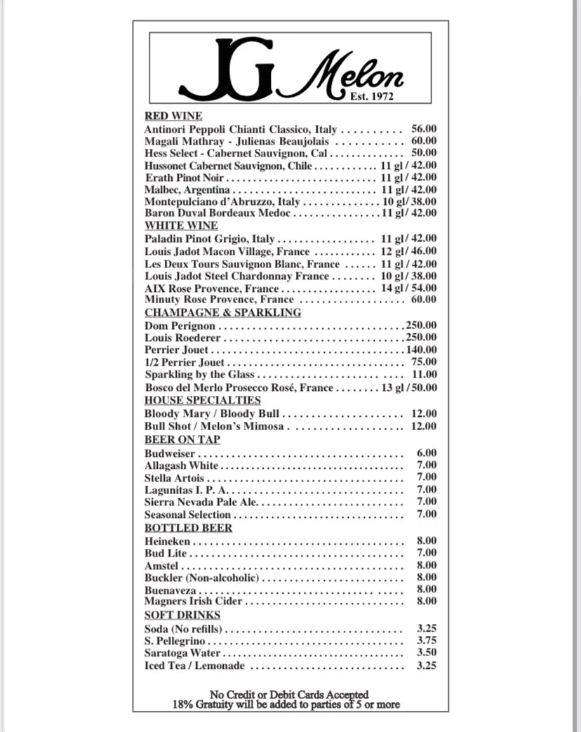 Menu — jgmelonnyc