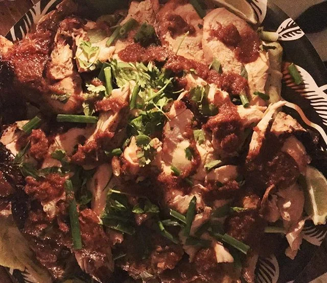 Asian inspired roasted chicken AKA &ldquo;Dirty Bird&rdquo; with Spicy Plum sauce and all the fixin&rsquo;s