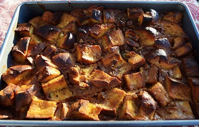 Sweet Potato bread pudding with juuuust a little Whiskey