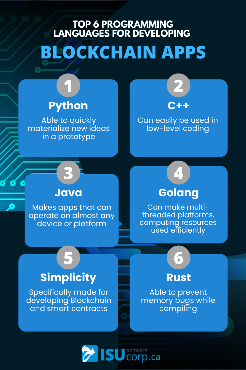 6 Programming Languages to use for Developing Blockchain Apps — ISU Corp