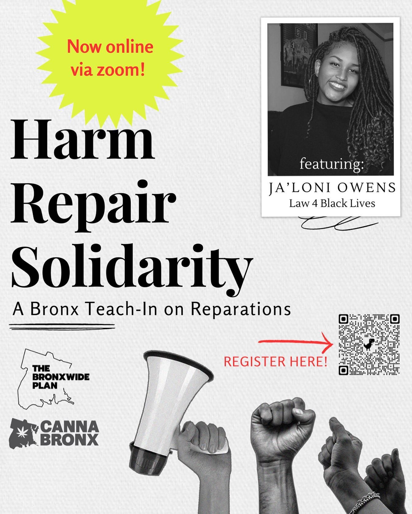 Going Digital!!! ✨💻✨

This Saturday&rsquo;s teach-in (4/15/23) will now be happening virtually. 

*NO LONGER IN-PERSON*

Join us digitally for a session that centers the racial justice lens of our collective #BronxWideCoalition and longterm#BronxWid