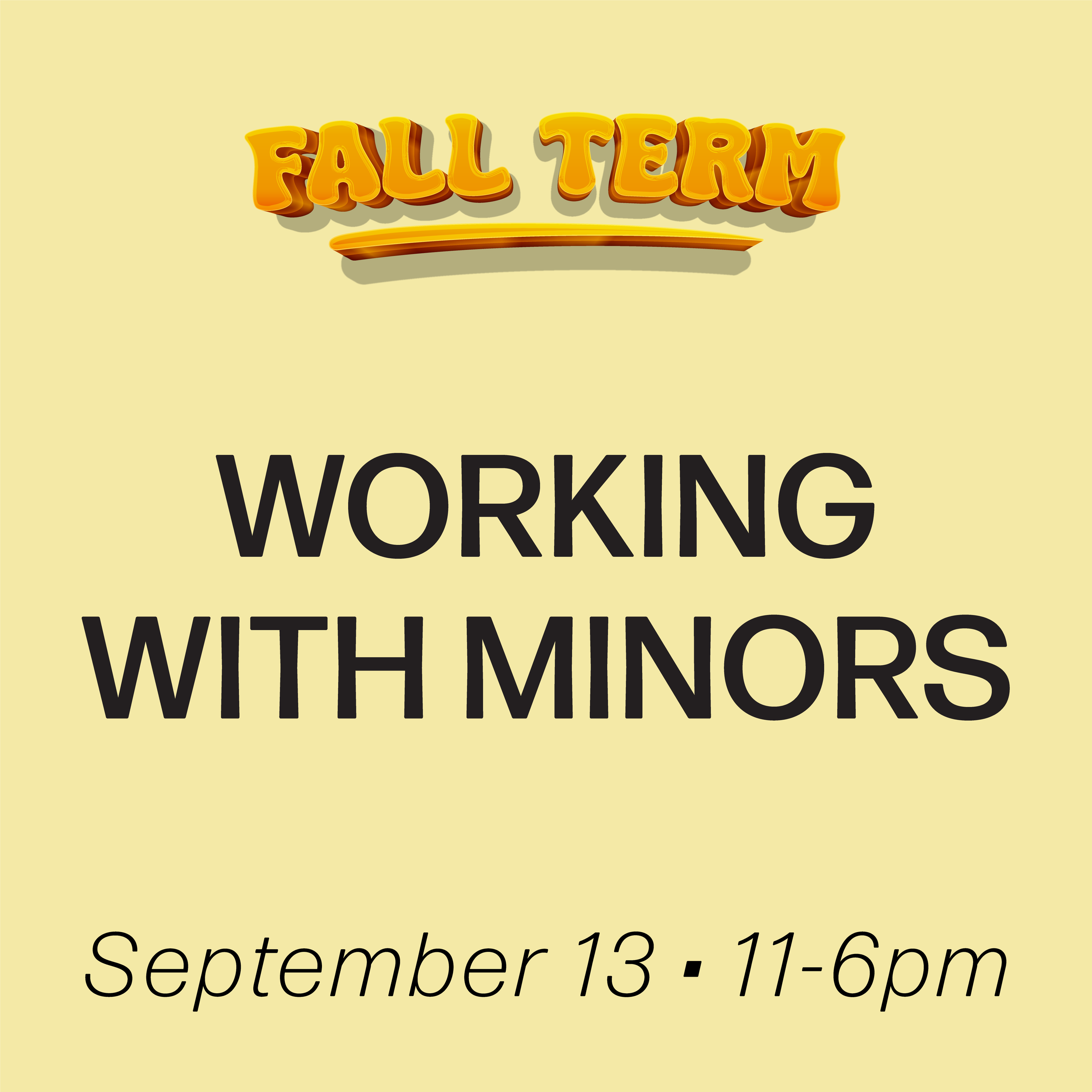 Digital Workshop: Working with Minors September 13th, 2026 (Beginner Diploma)