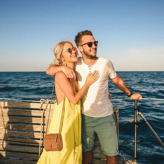 Sunset sail last night with this beauty. Still don&rsquo;t know why I let some random drunk guy take the pic with my camera on a rocking boat 😂  but hey...memories were captured #thankyoustranger