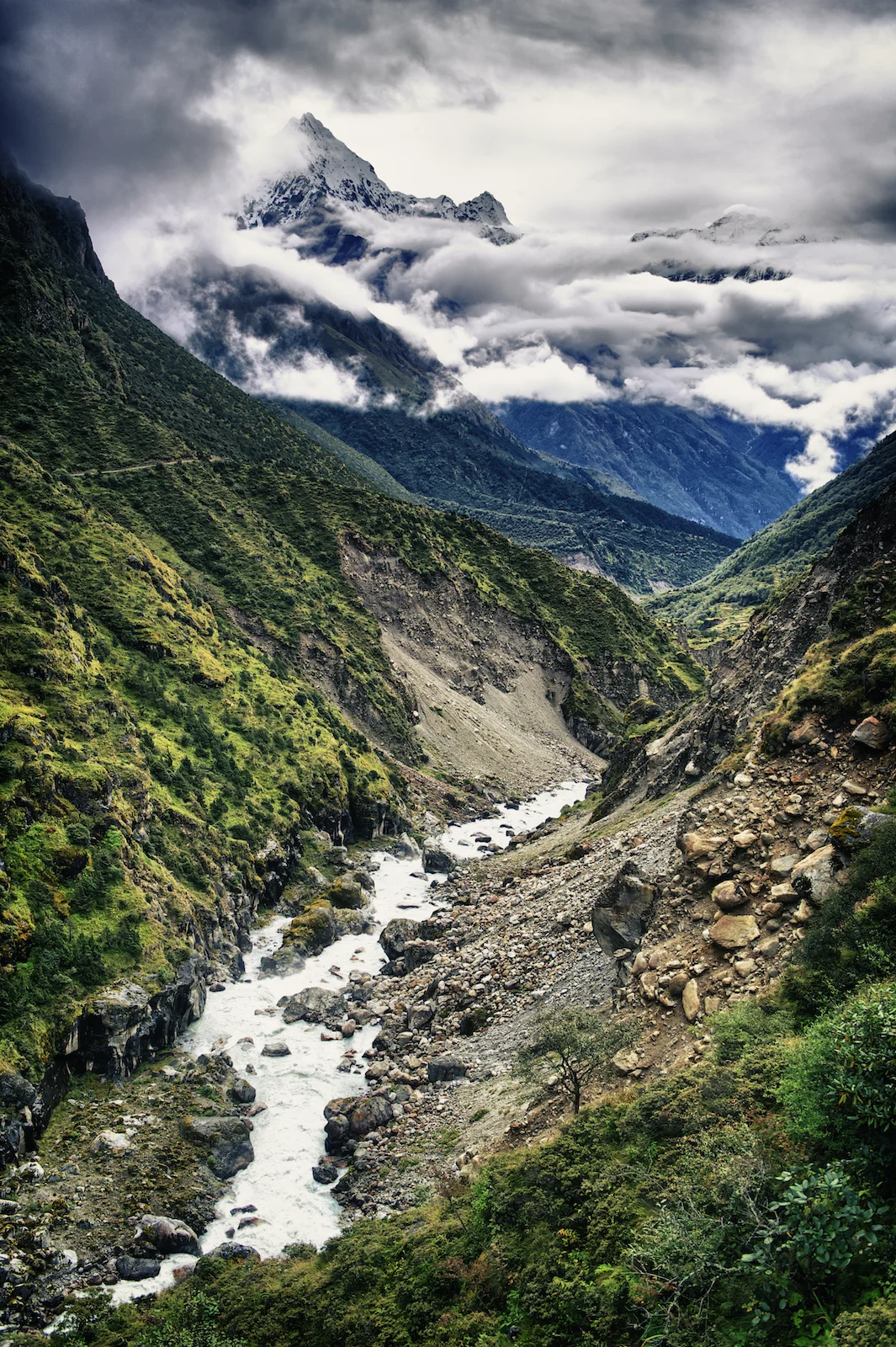 The Bhote Khosi River in the Nepal Himalayas. Image by New Orleans based travel photographer, Marc Pagani - marcpagani.com