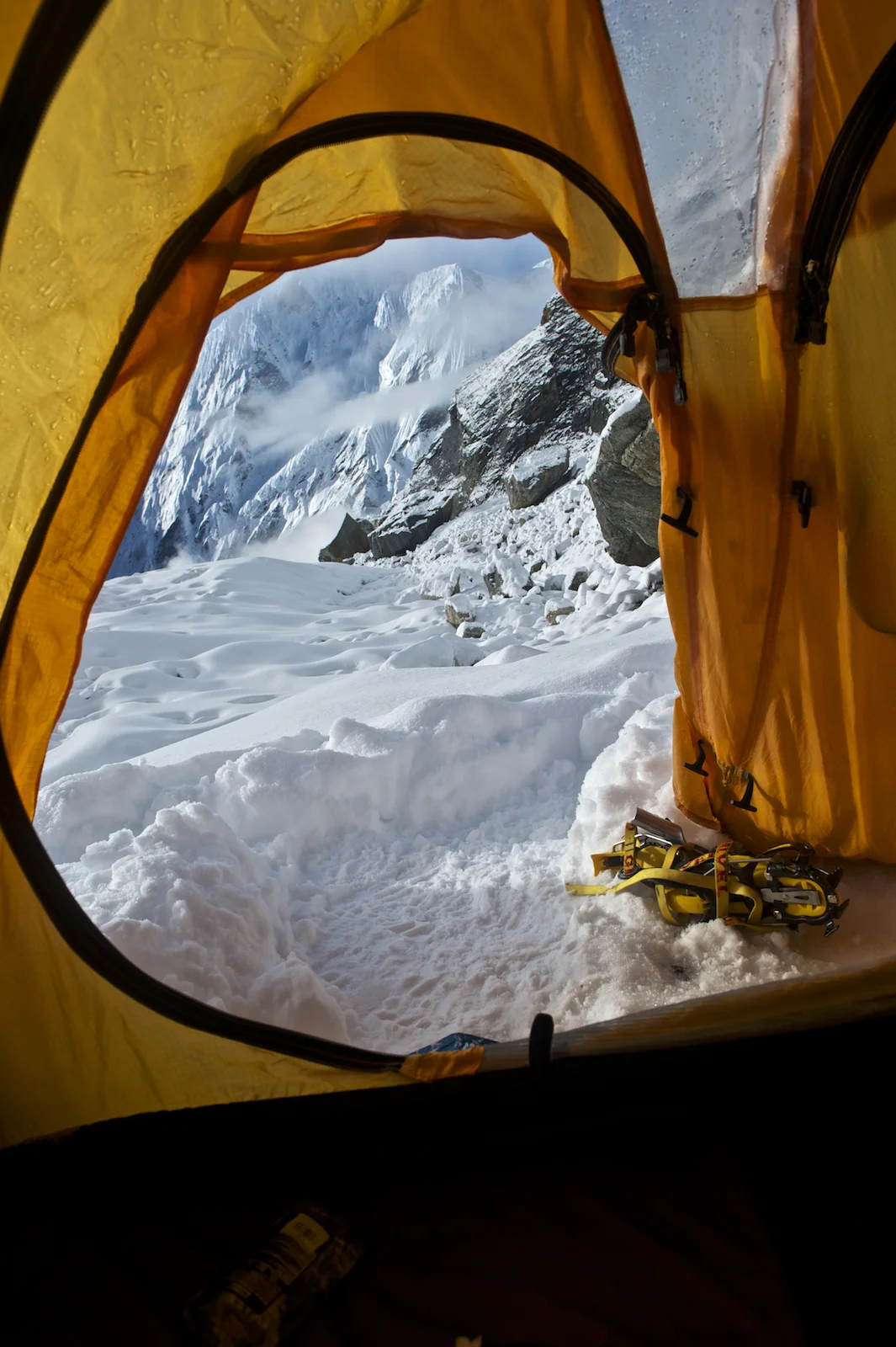 the view of the Nepal Himalayas from a North Face tent. Image by New Orleans based travel photographer, Marc Pagani - marcpagani.com