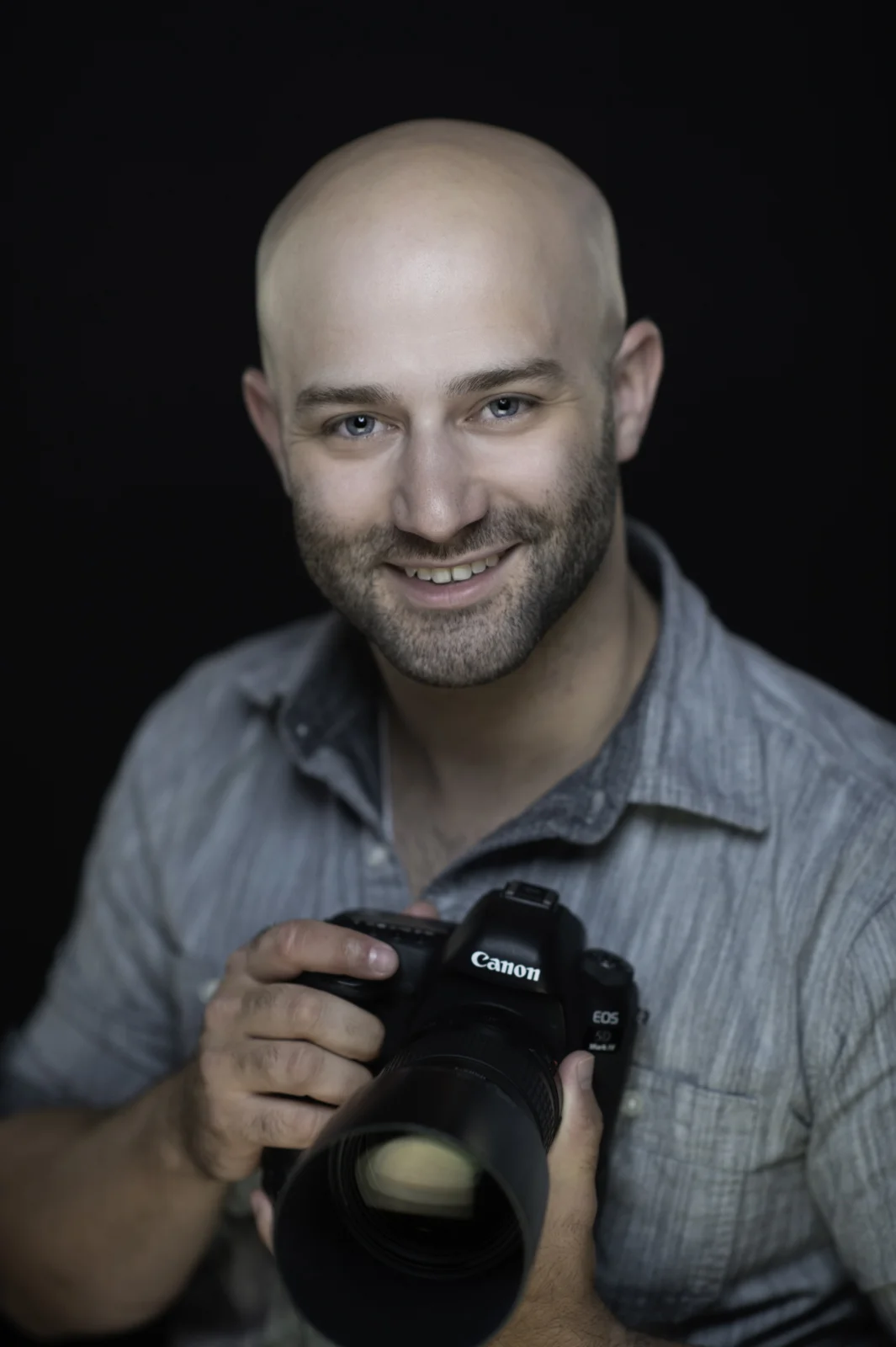 A studio portrait headshot of photographer Noel Marcantel. Image by New Orleans based portrait photographer, Marc Pagani