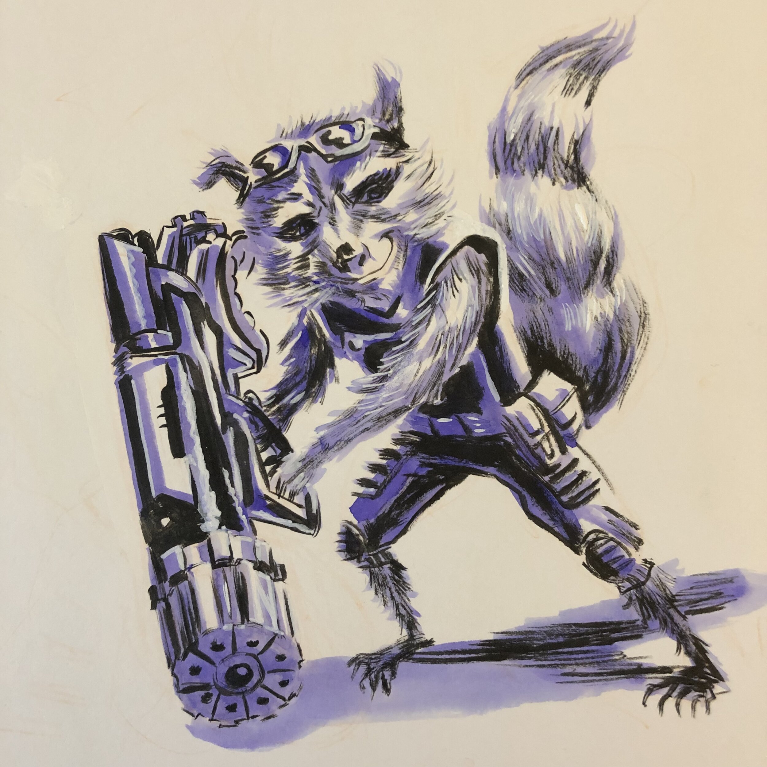 Rocket Raccoon painting