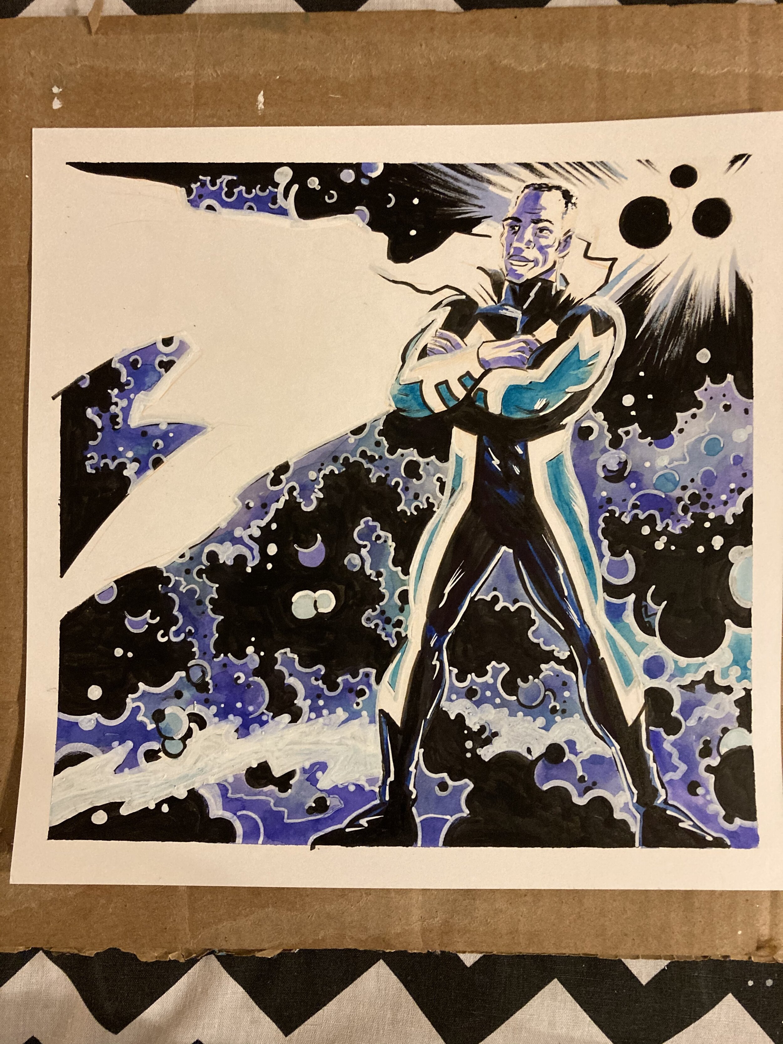 Blue Marvel painting