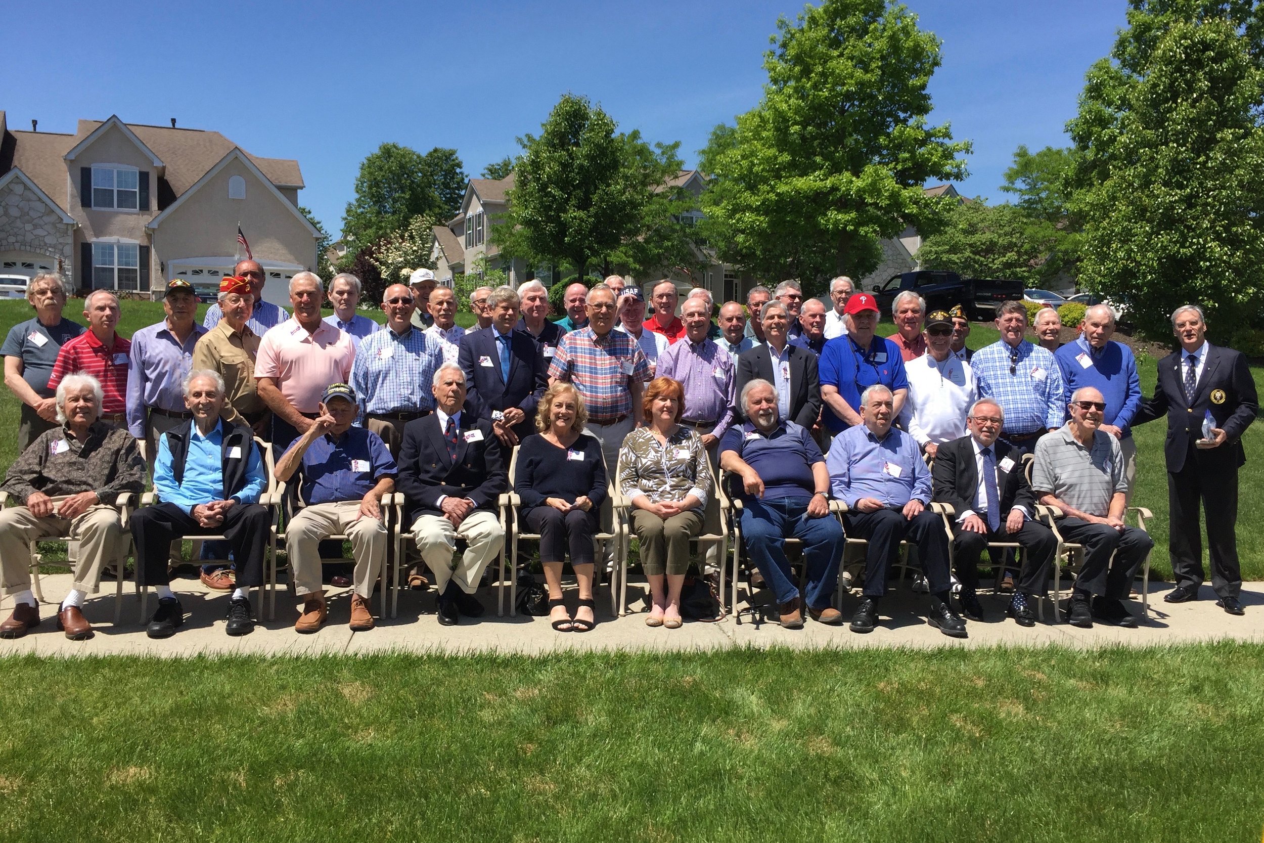 The Fr. Tomko Assembly presenting an AMERICAN FLAG STAR to each of the 71 men and woman veterans at the Traditions Washington Crossing community. Three were WWII veterans.