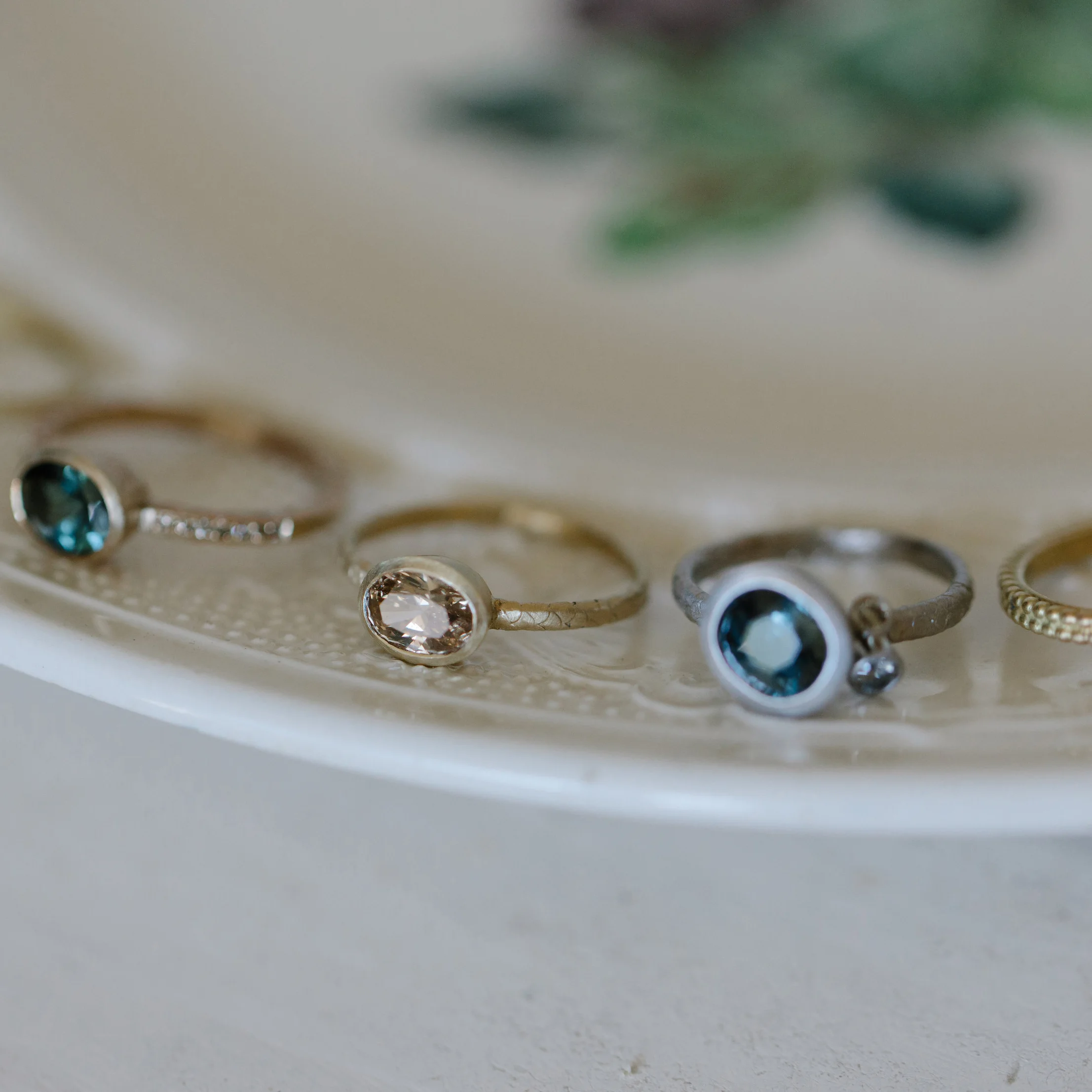 14 Catkin Oval Champagne Diamond Solitaire in group.jpg