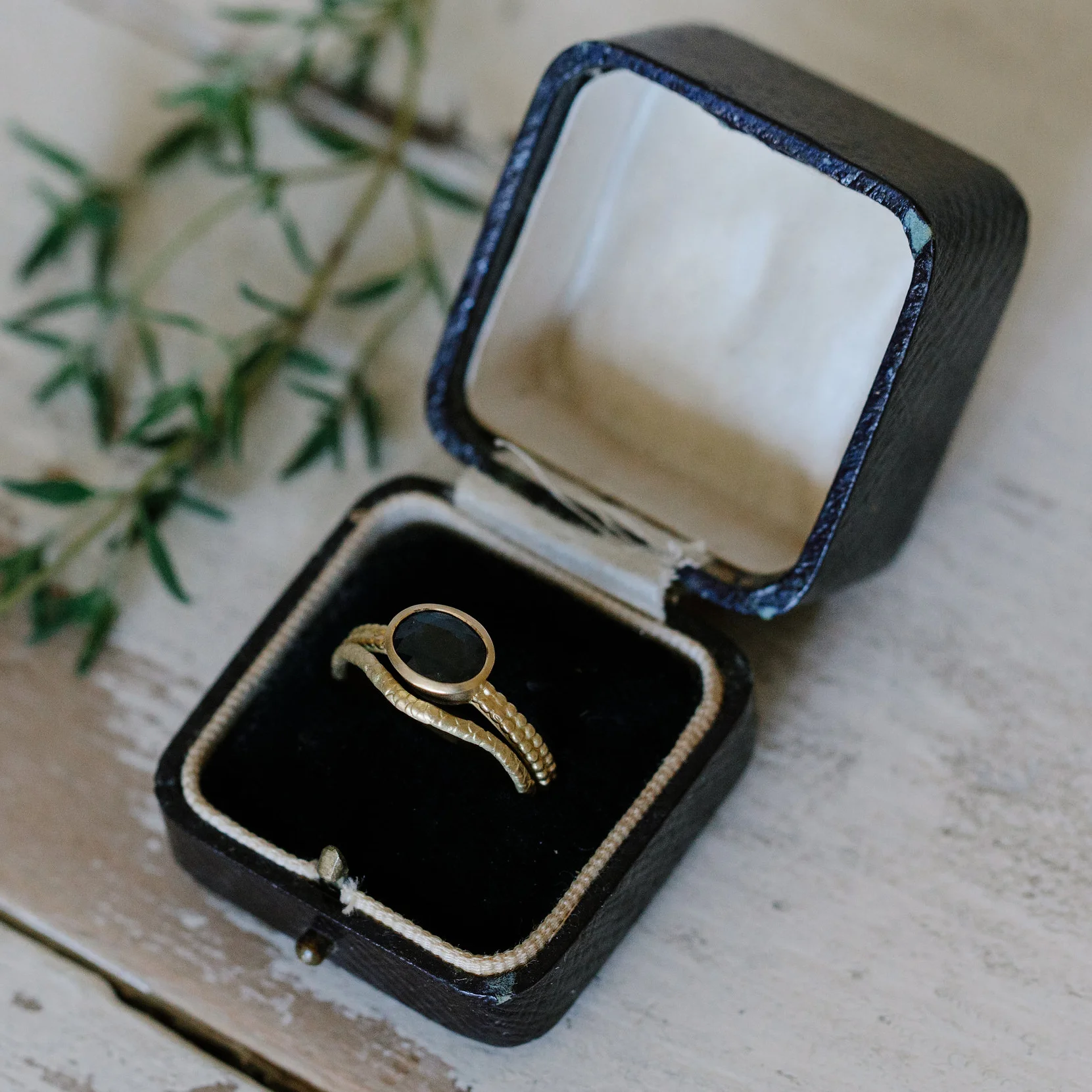 31 Madagaskan Sapphire Coupled Dotty Ring in stack 4.jpg