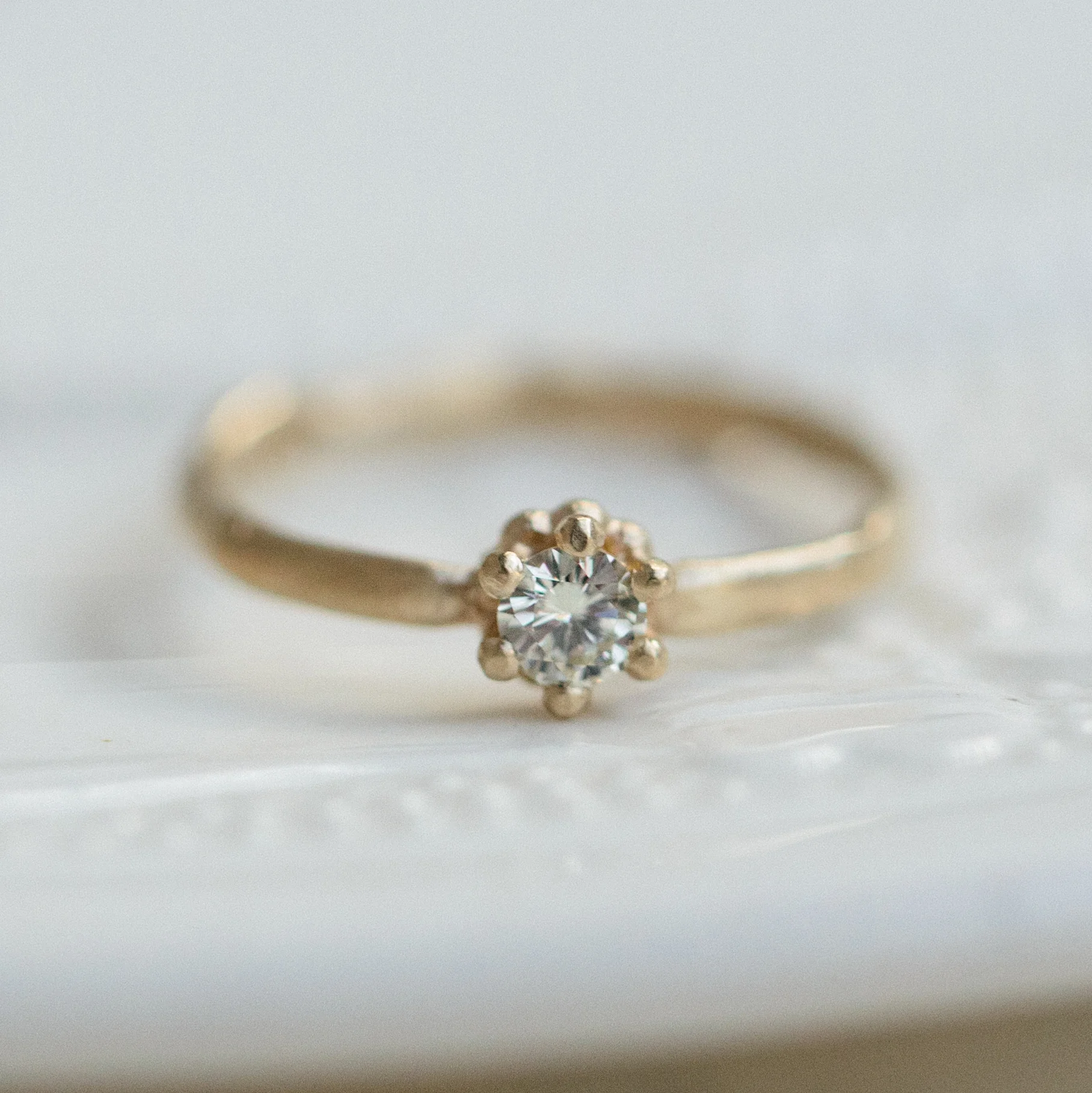 Sculpted Diamond Solitaire