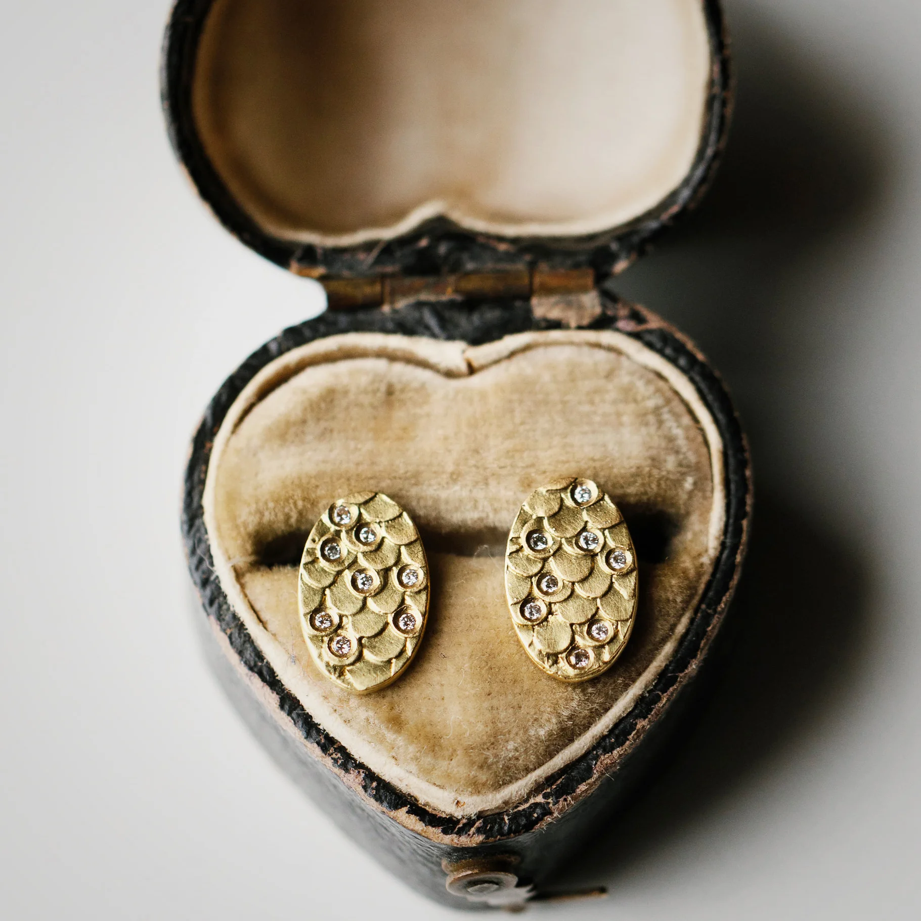 Catkin Studs with Diamond Scatter