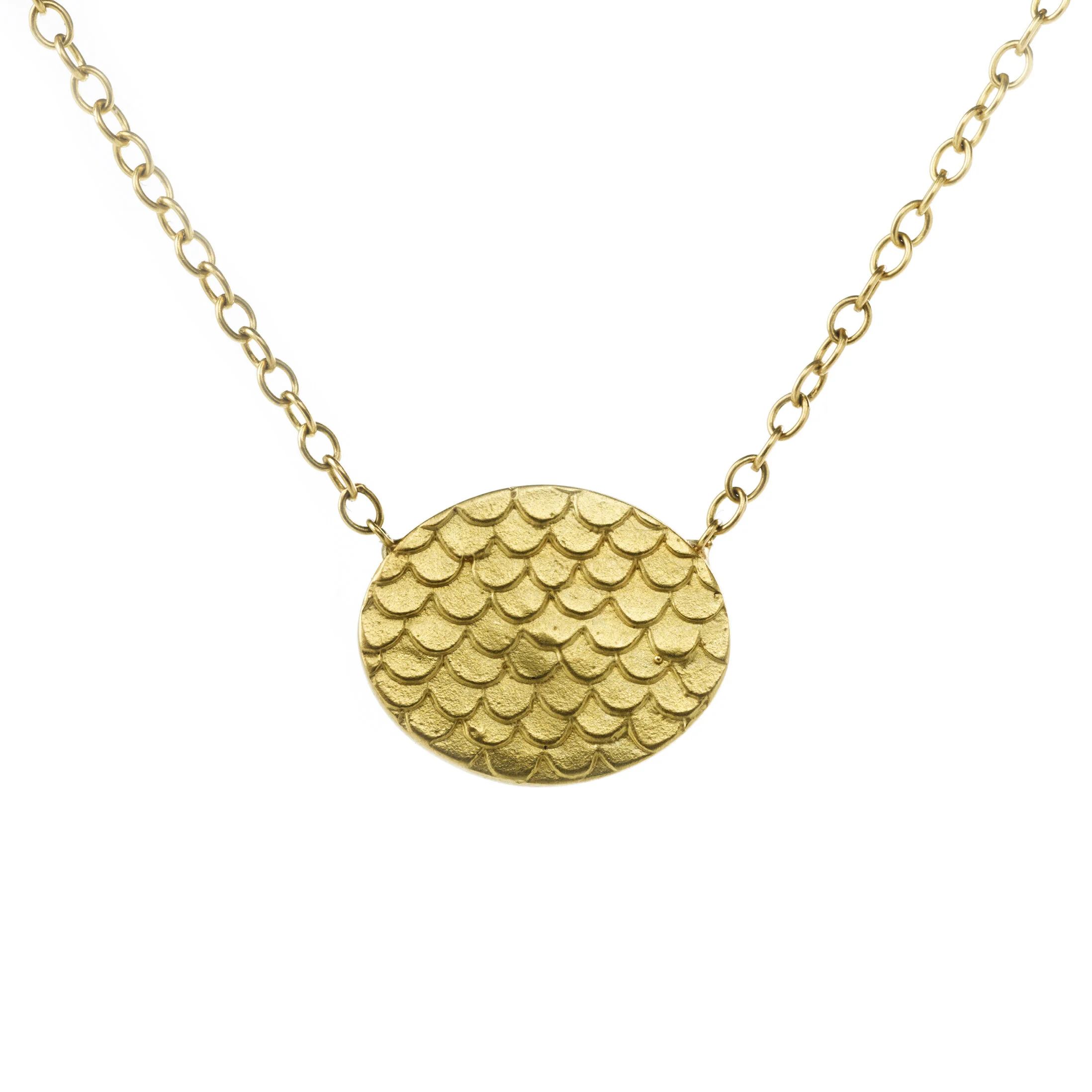 Catkin Oval Necklet in 18ct Yellow Gold
