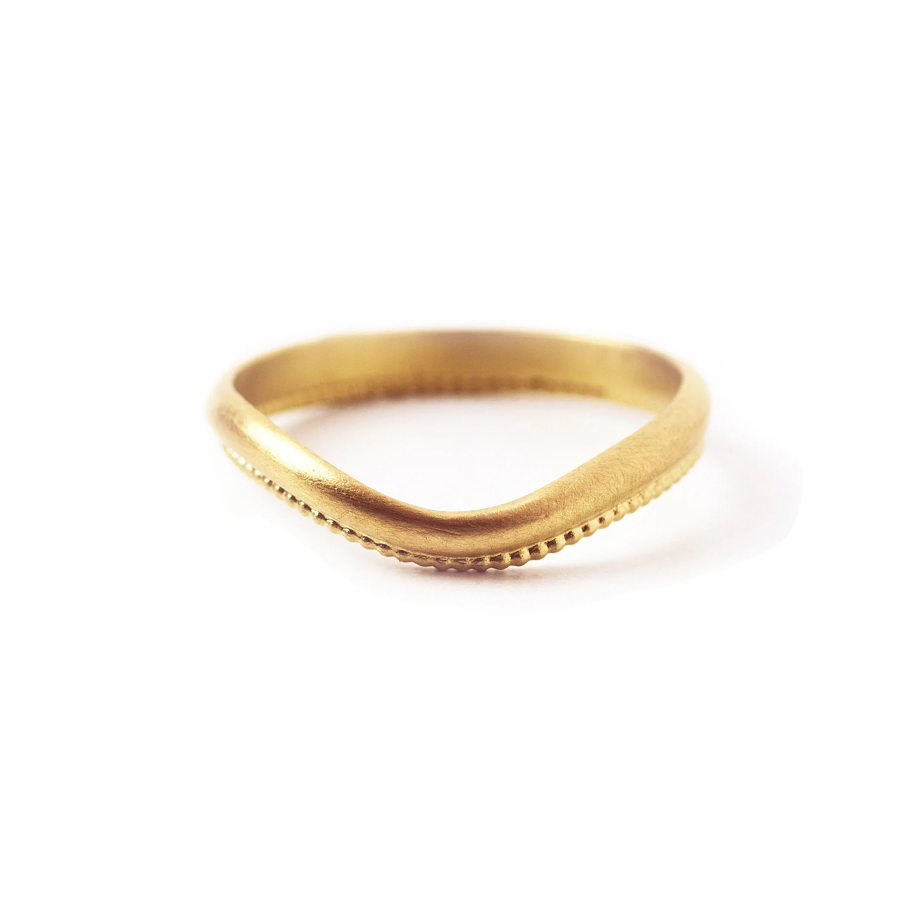 Shaped Elaborate Wedding Ring in 9ct Rose Gold Size M