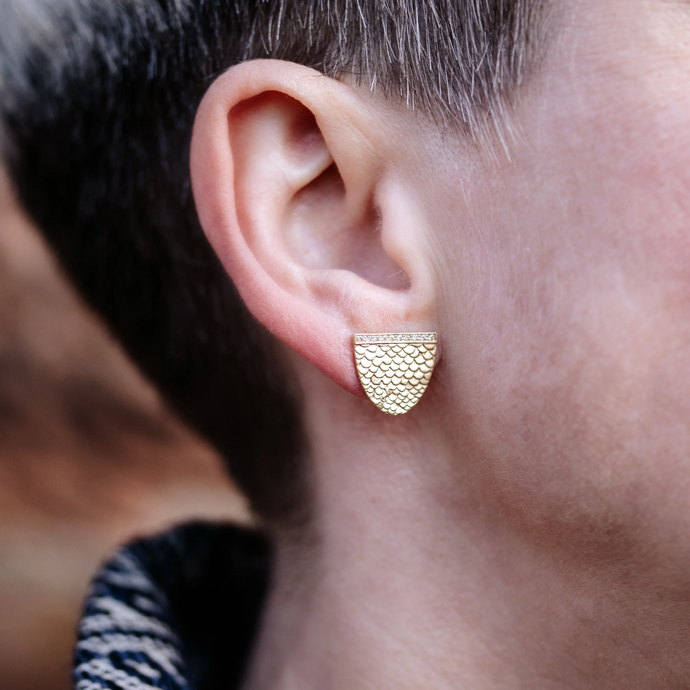 Fairtrade gold and diamond earrings