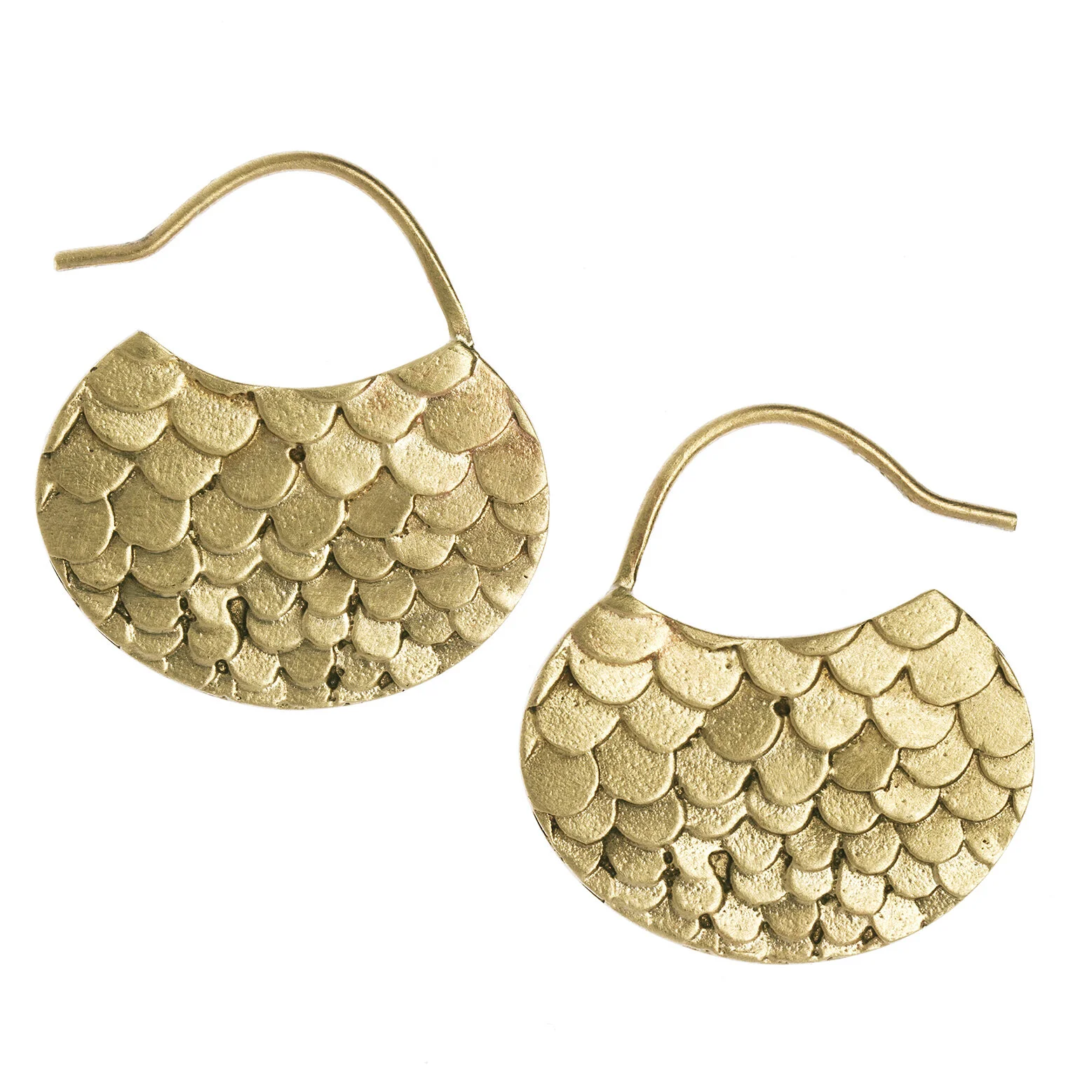 Catkin Crescent Earrings in 9ct Yellow Gold