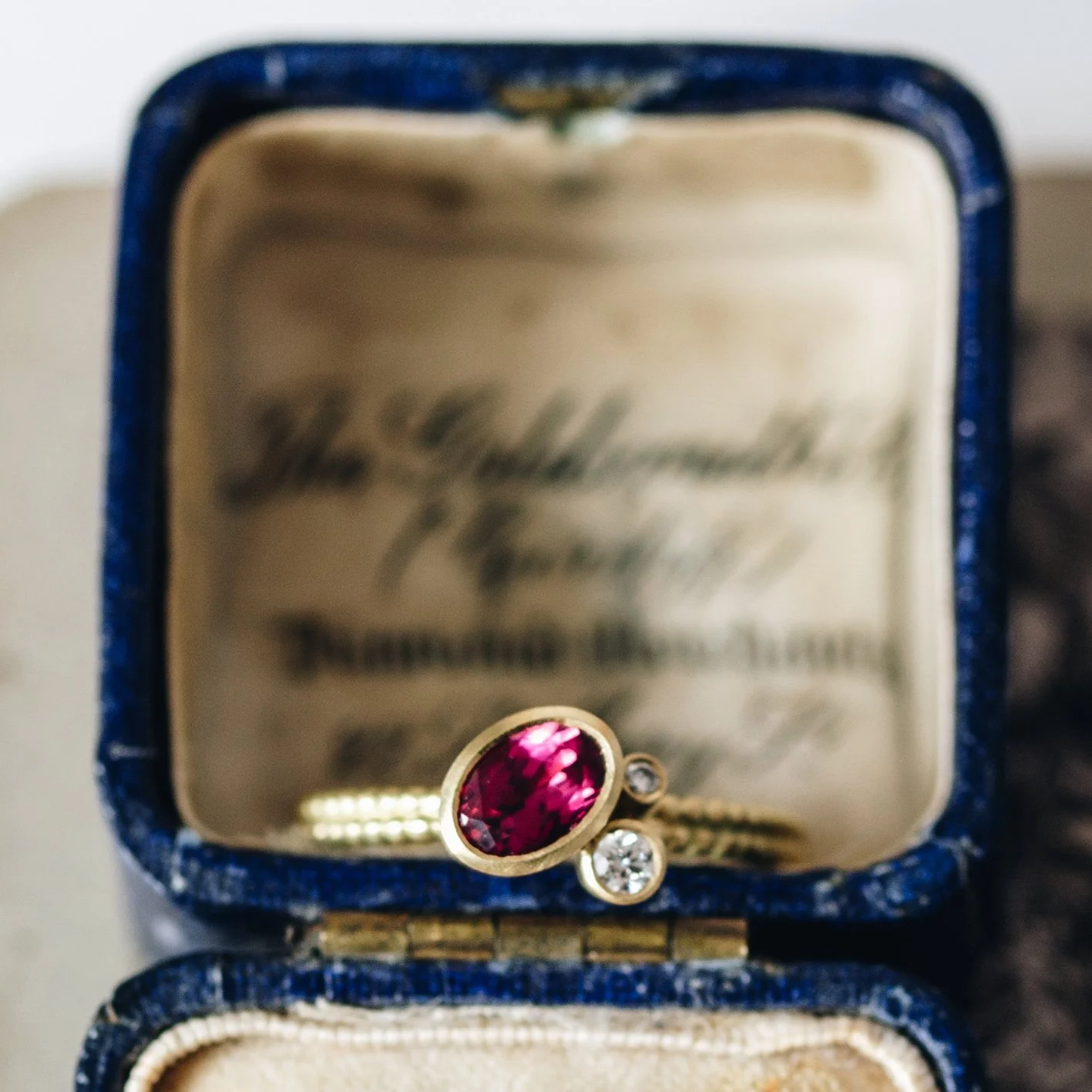 Coupled Dotty Peony Pink Cluster Ring