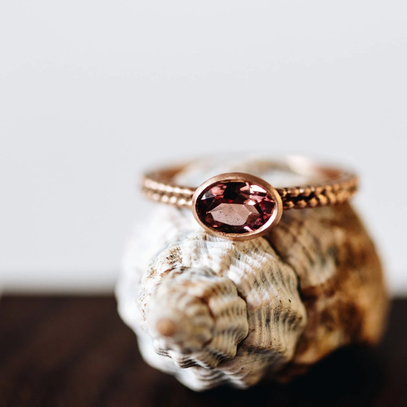 Coupled Dotty Large Pink Tourmaline Ring