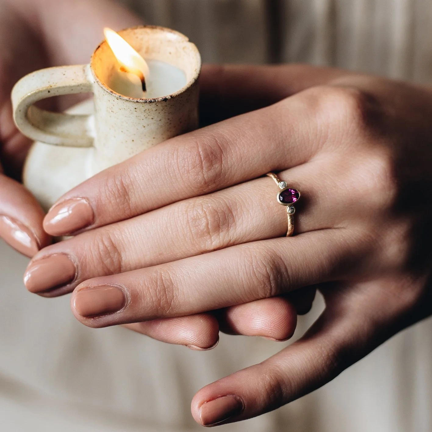 oval garnet ring