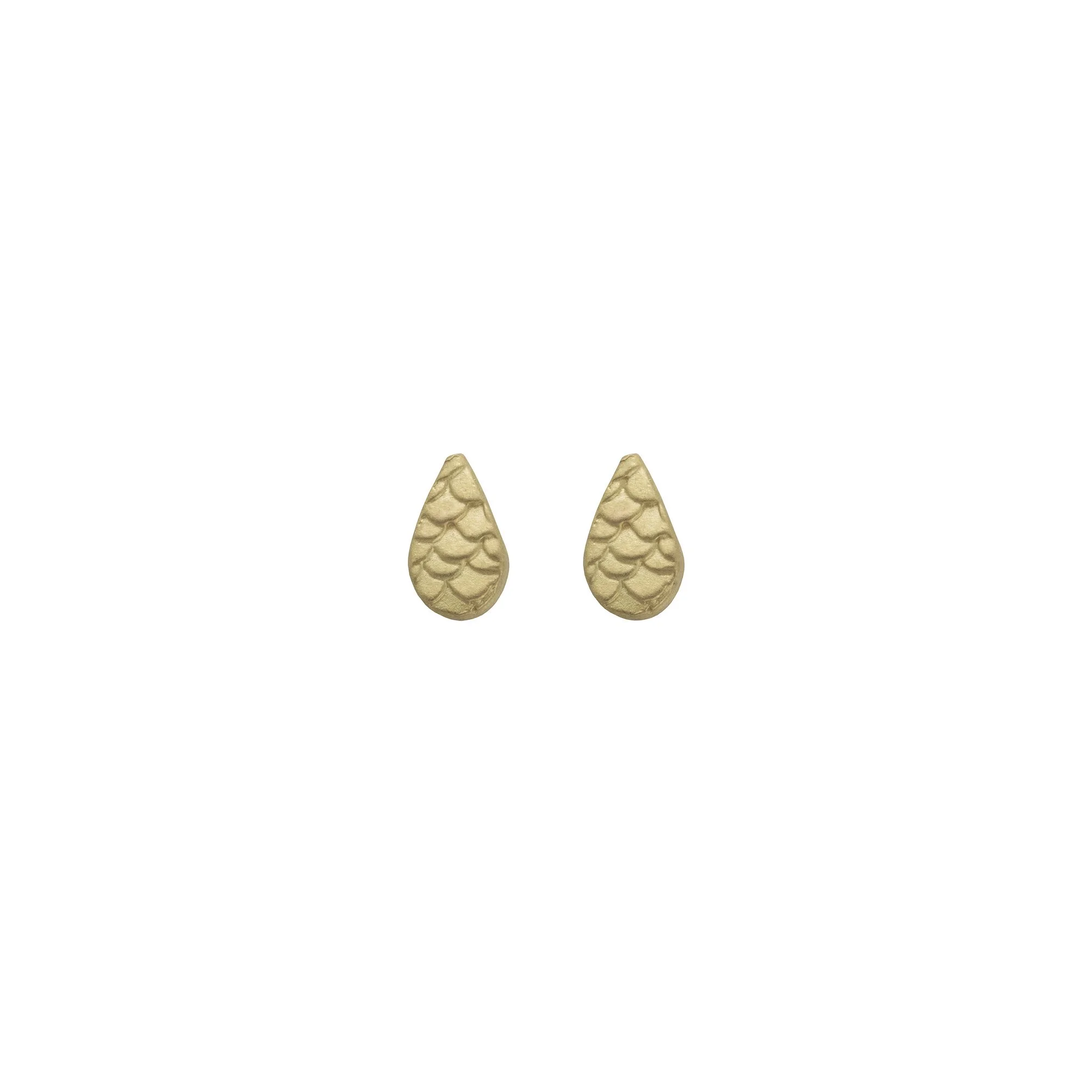 Tiny Catkin Droplet Studs in 9ct Yellow Gold
