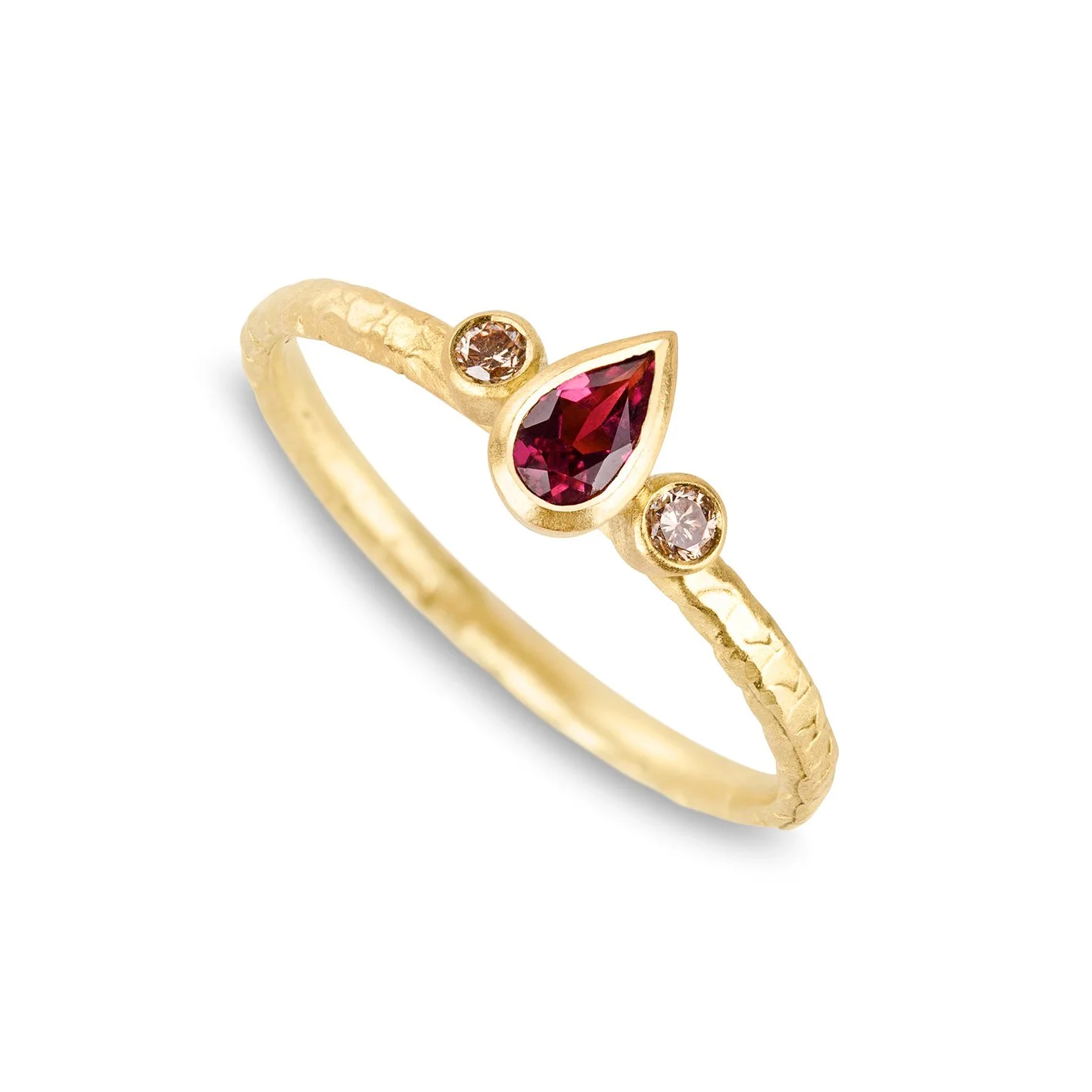 Catkin Pear Pink Tourmaline Ring