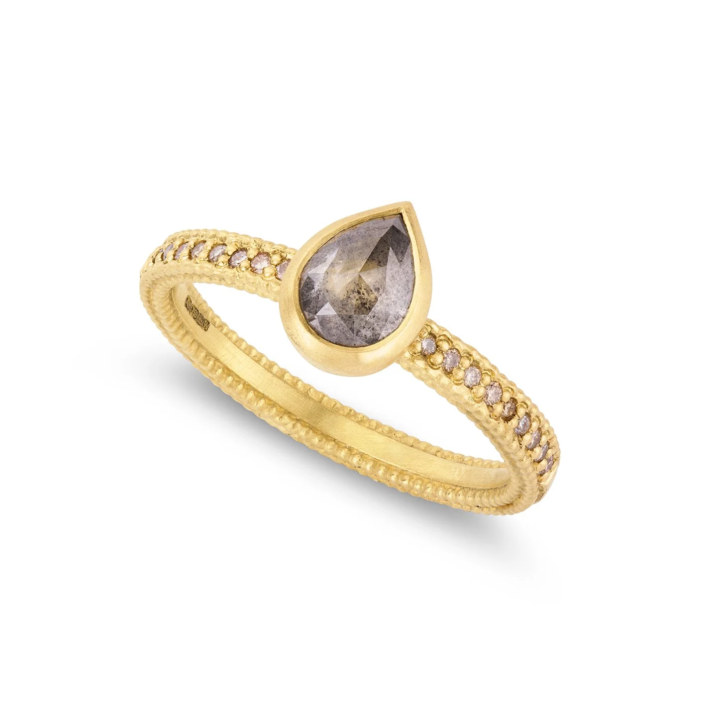 Salt and Pepper Dotty Diamond Ring