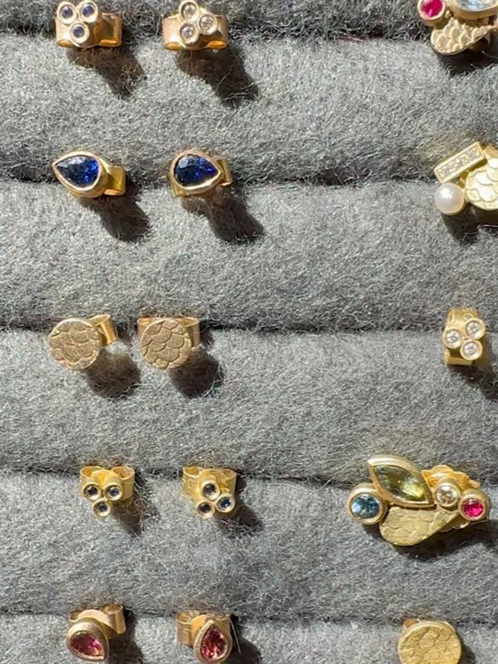 Sunshine and sparkle &mdash; a few of our favourite things.
These little stud earrings are in stock now, ready for beach days, park strolls, weekend coffee runs, or however you like to spend a sunny day.
They&rsquo;re petite and subtle, easy to wear 