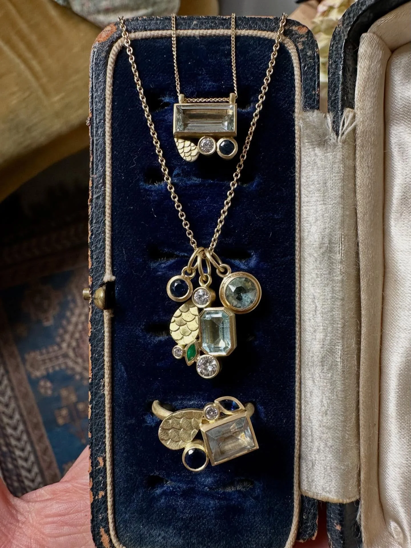 I first met J over a year ago at open studios, where she was drawn to the collections and inspired to create something new from her own heirloom treasures. J lives in Scandinavia, so our conversations unfolded over emails, WhatsApps and Zoom calls, w