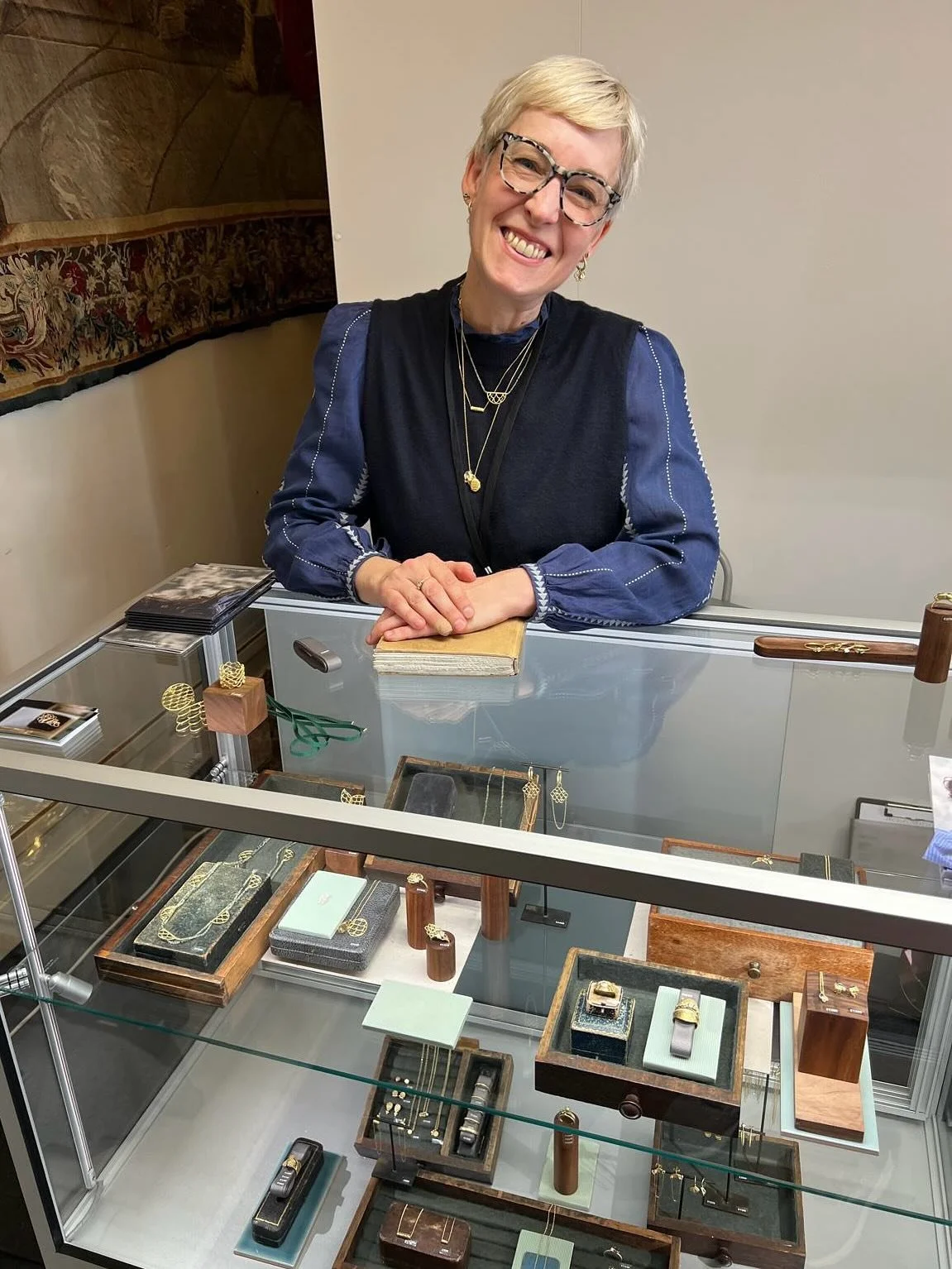 It&rsquo;s such an honour to be exhibiting at @goldsmithsfair within the beautiful surroundings of Goldsmiths&rsquo; Hall. I&rsquo;ll be here with my collections until Sunday &ndash; it would be lovely to see you. Each piece is thoughtfully made in m