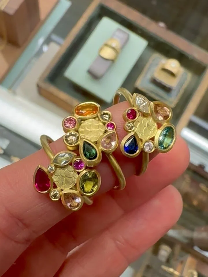 Pops of colour at @goldsmithsfair 
Our Happenstance collection has been turning heads this week, bringing a playful touch of vibrancy to the fair.
Come and see it for yourself this weekend at London&rsquo;s illustrious Goldsmiths&rsquo; Hall &mdash; 