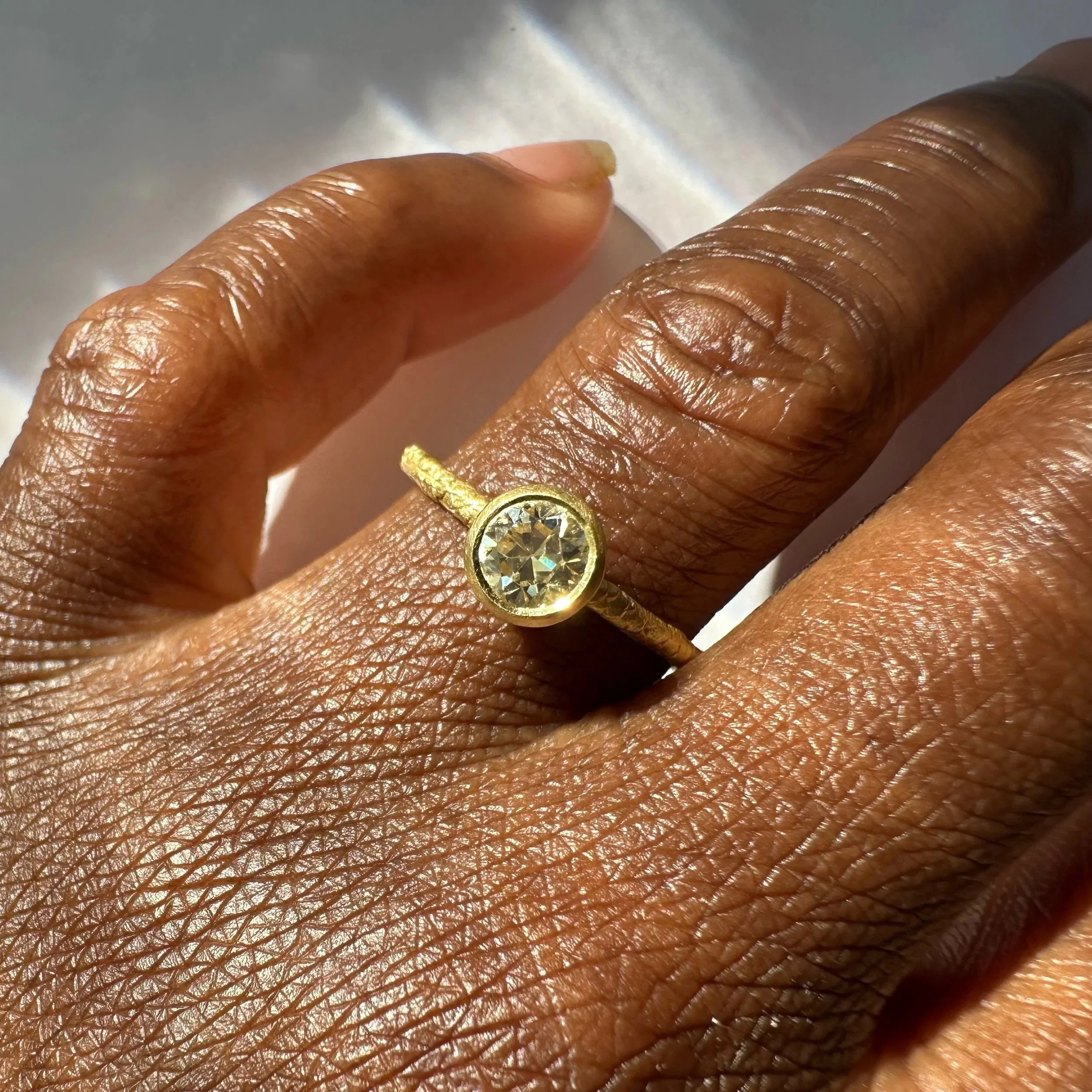 Edit Catkin Droplet Solitaire Antique Diamond Ring in 18ct Gold