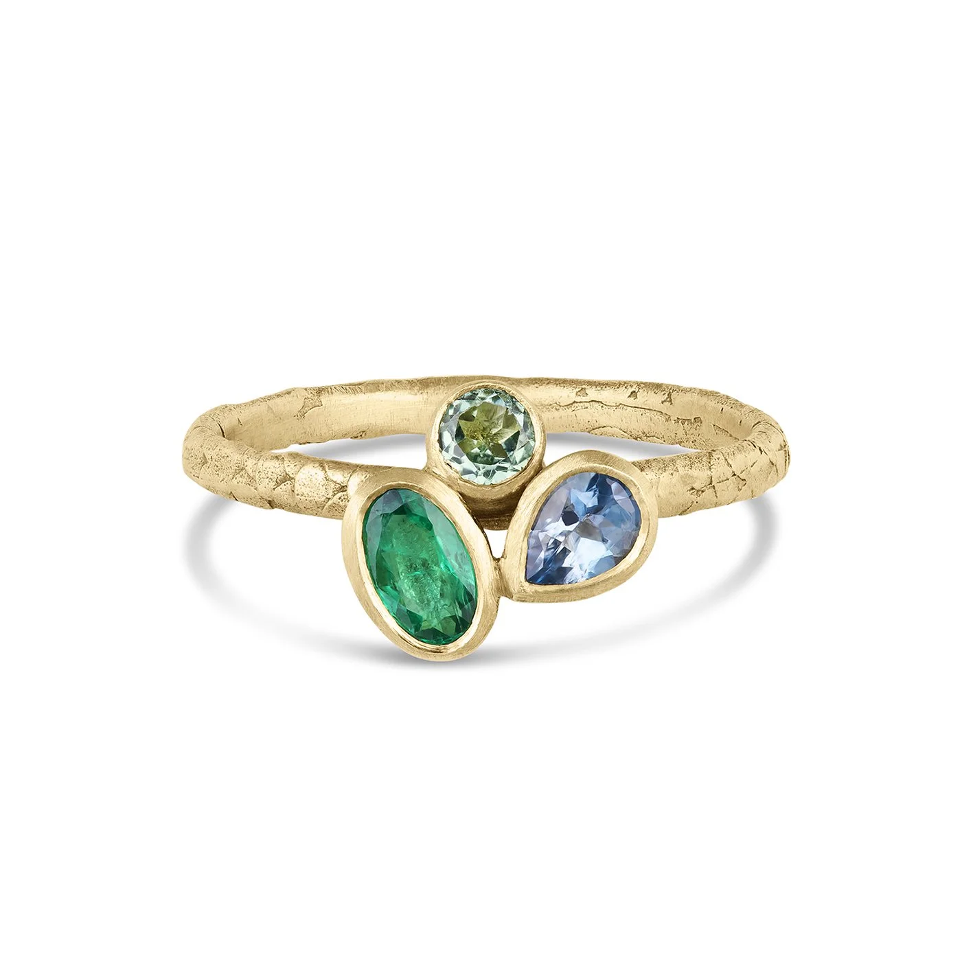 Emerald Swirling Stones Ring