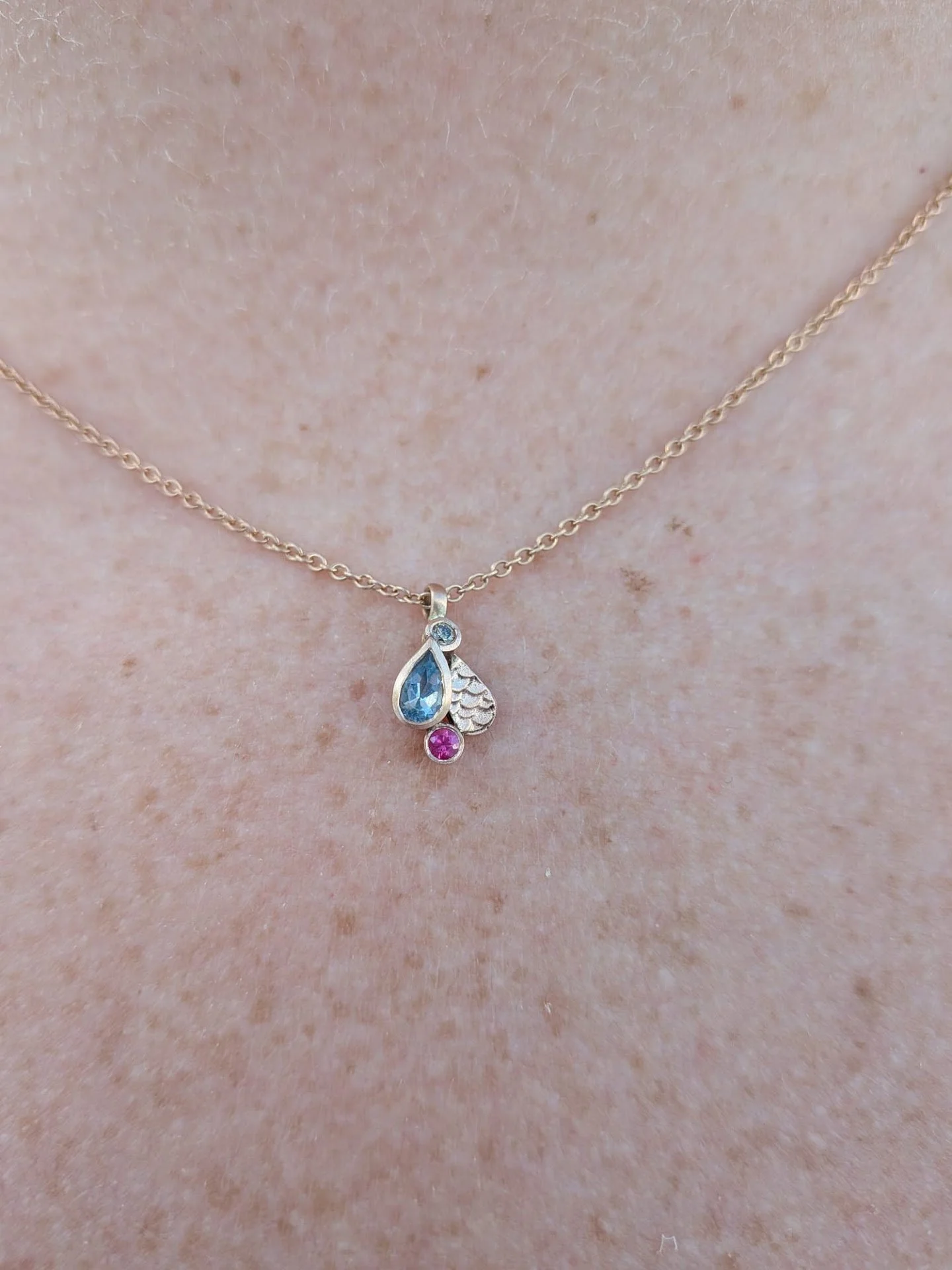 Cluster gemstone necklace made in scotland