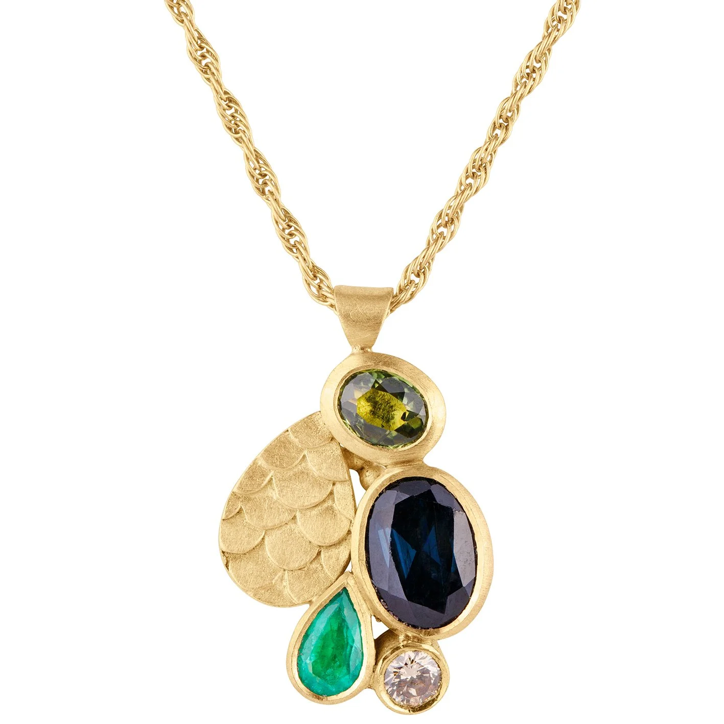 Catkin Memoried Necklace in 18ct gold