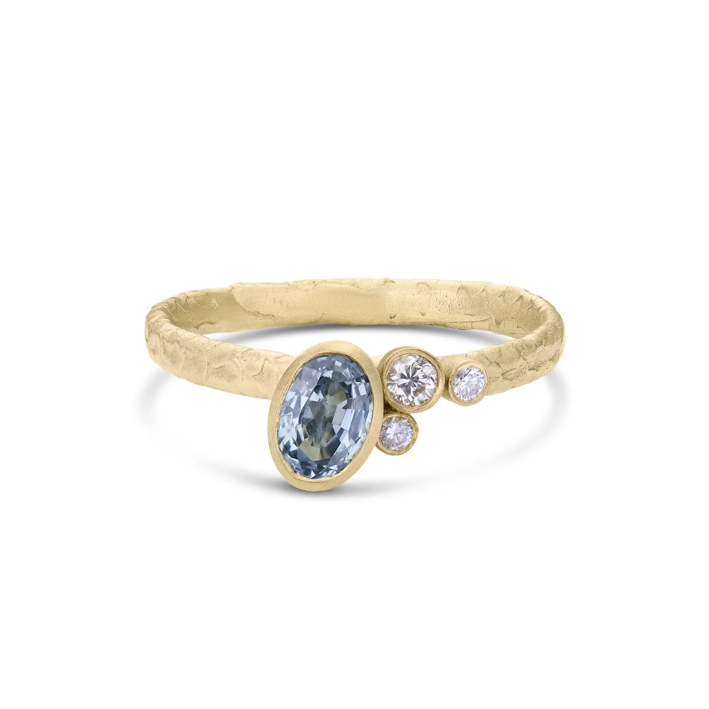 Light Blue Sapphire Diamond Cluster Ring
