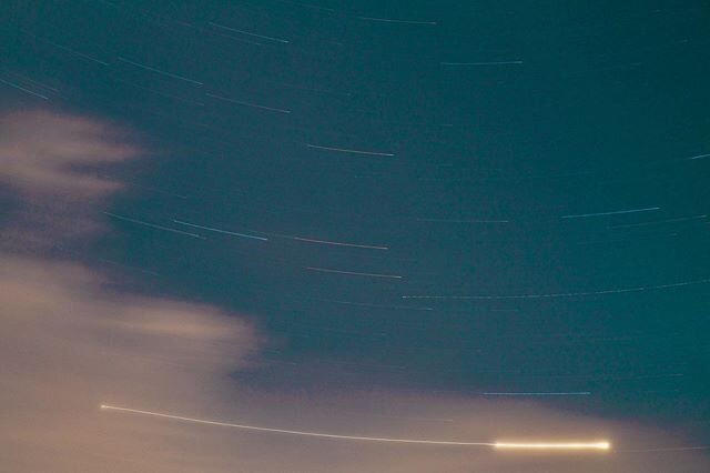 &ldquo;When you consider things like the stars, our affairs don&rsquo;t seem to matter very much, do they?&rdquo; -Virginia Woolf
My &ldquo;failed&rdquo; attempt at star trail photography (I bumped the tripod and gave up), but if it were perfect, it 