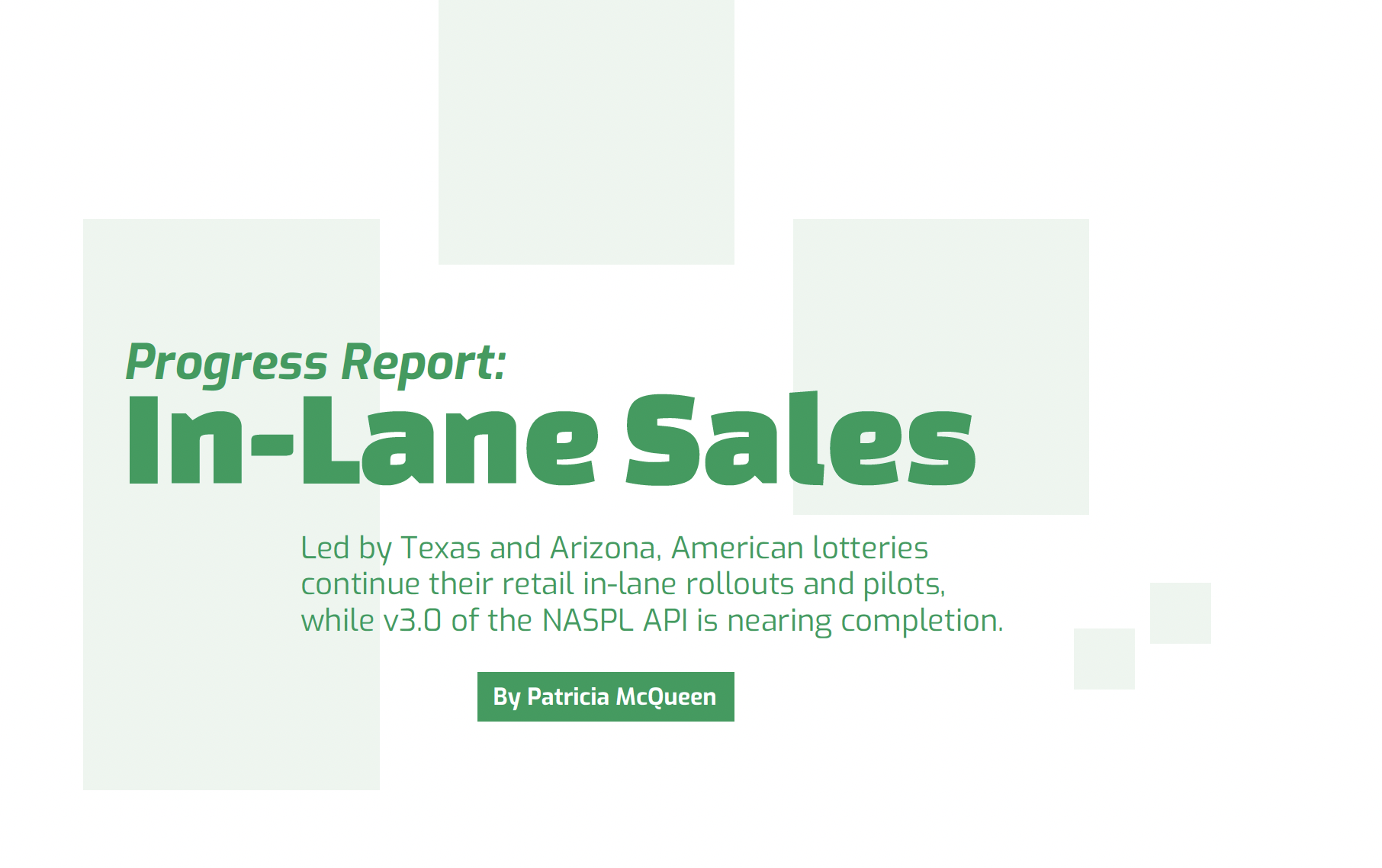 NASPL Progress Report: In-Lane Sales