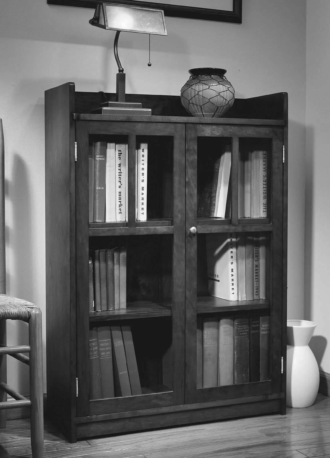 Limbert Bookcase: Cherry with a finish of dye and lacquer