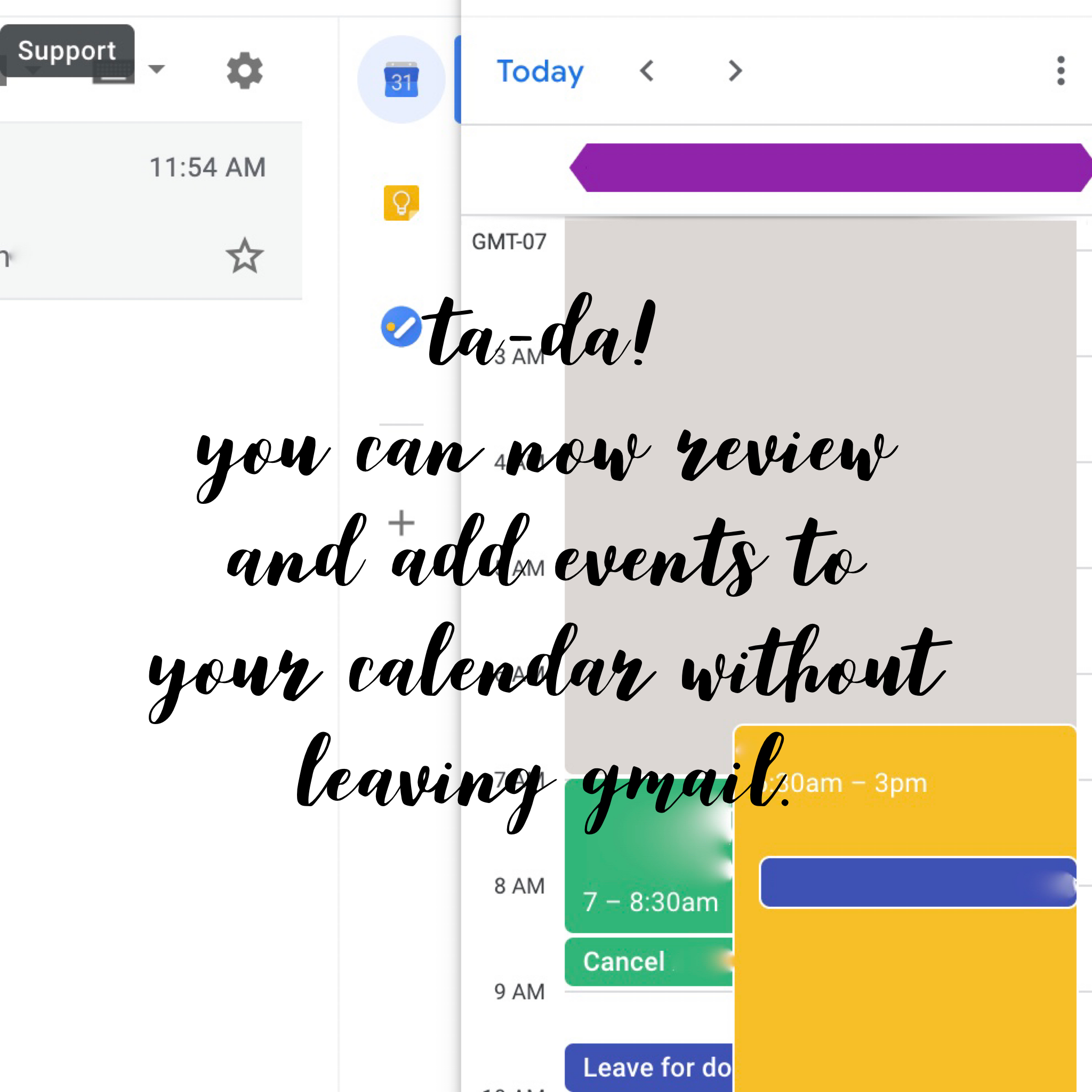 Step 2 - Gmail / Calendar Single View Trick