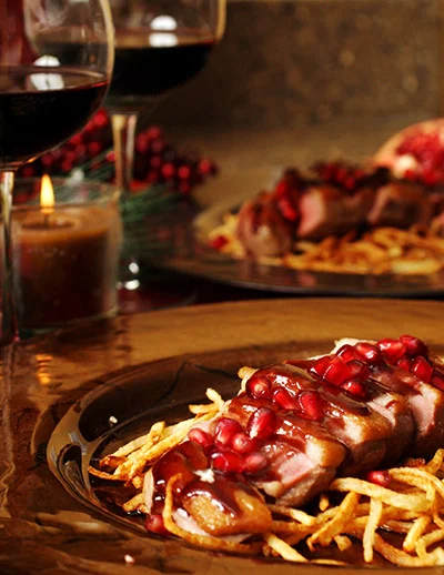 Seared Duck Breast with Pomegranate Juice Reduction
