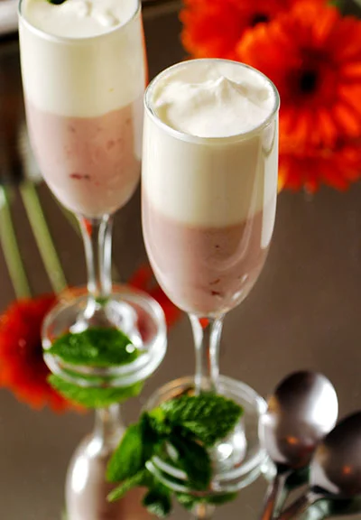 POM Pomegranate Mousse with White Chocolate Mousse Layer