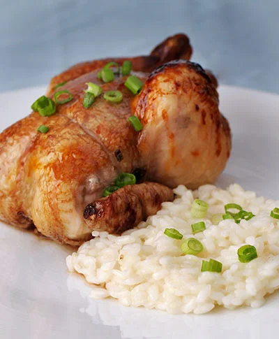 Cornish Game Hen with POM Pomegranate Glaze