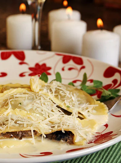 Buitoni Wild Mushroom Agnolotti with Champagne Chile Cream Sauce